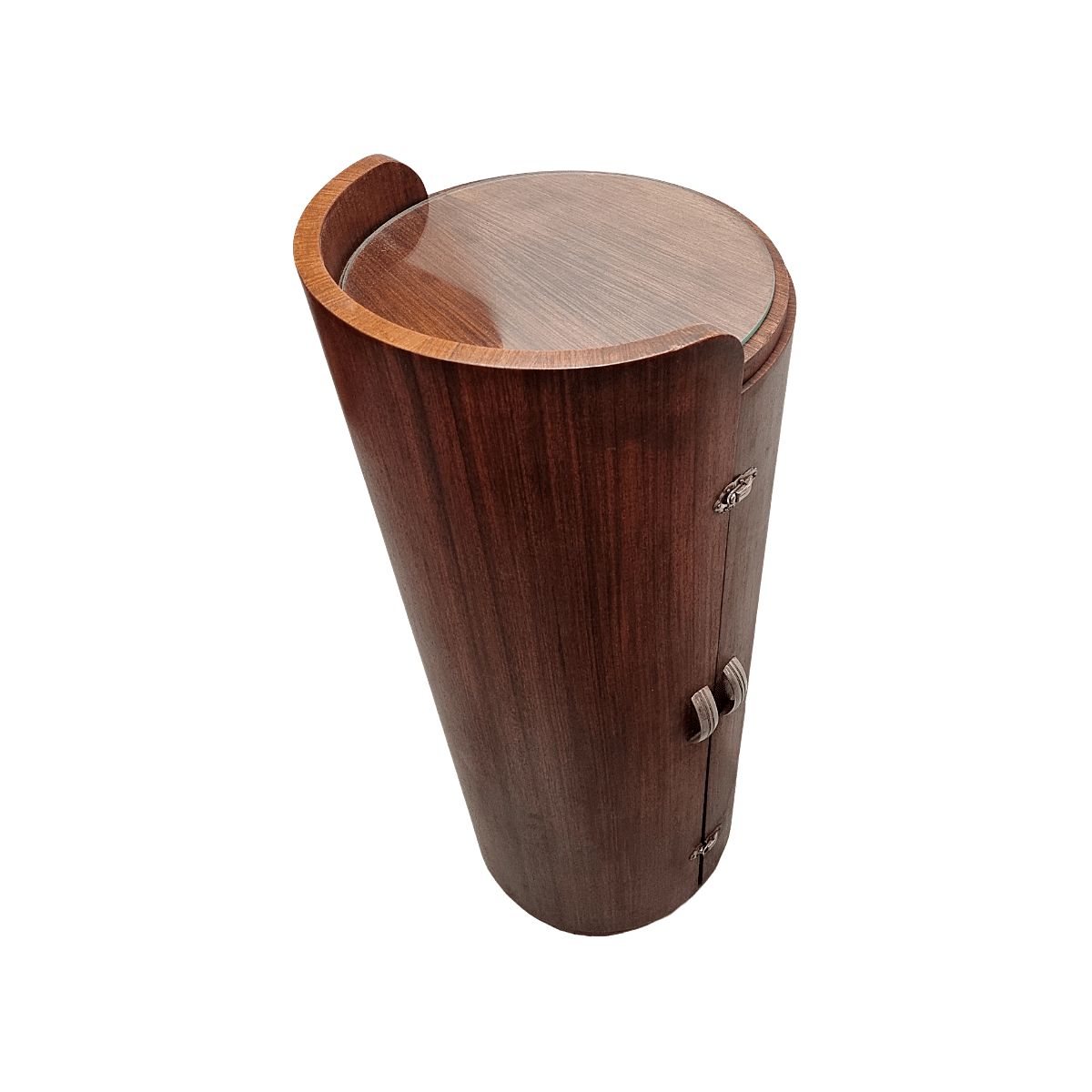 photo furniture French Art Deco Mahogany Round Bar Furniture, 1920/30s