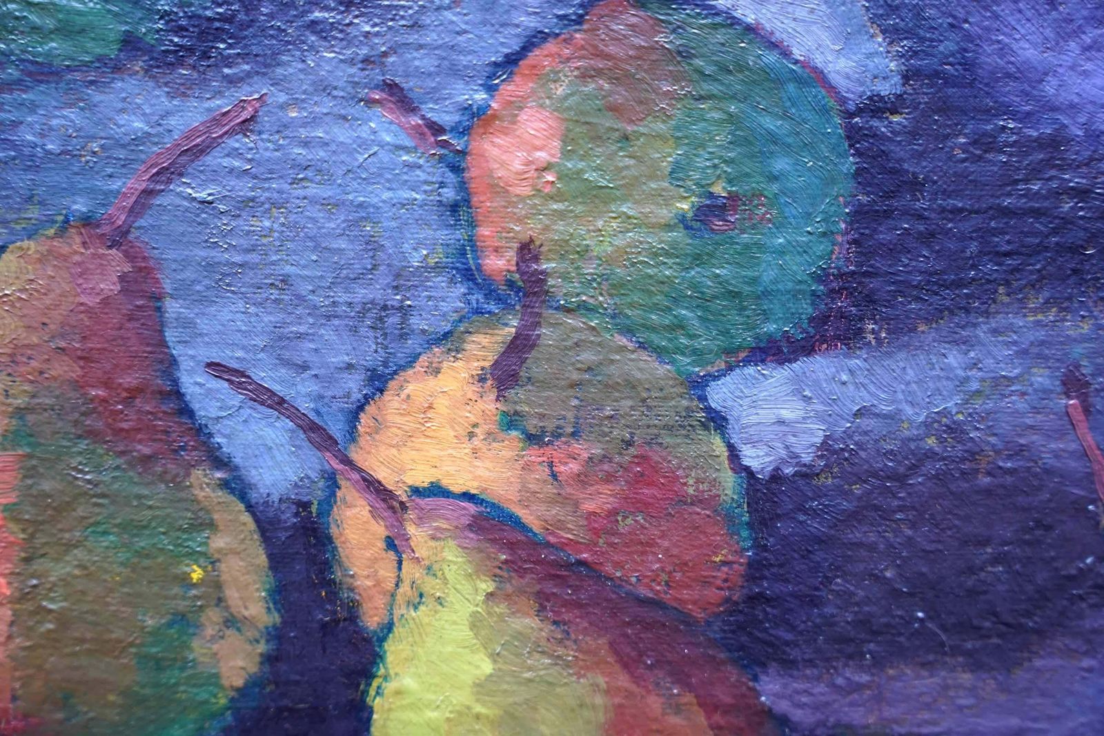 Peter L Field Still Life Of Pears   British Fifties Post Impressionist Art Fruit Oil Painting Circa 1955 photo Art