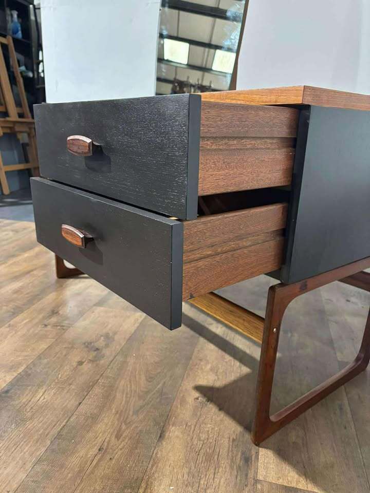 Mid Century G Plan Teak & Black Painted Dressing Table photo vintage