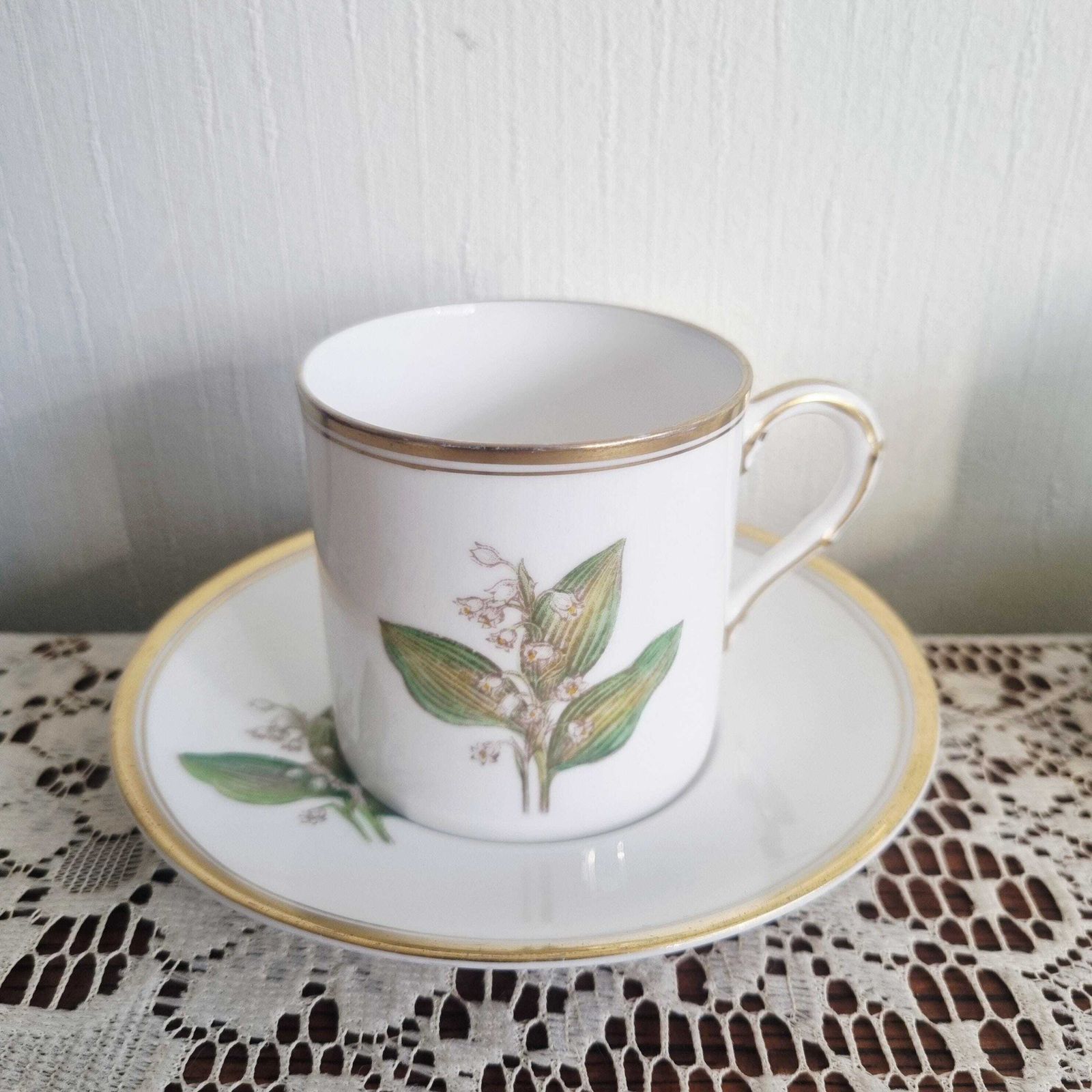 Set Of 5 Floral Coffee/Expresso Cups/Coffee Cans By Royal Worcester photo for sale