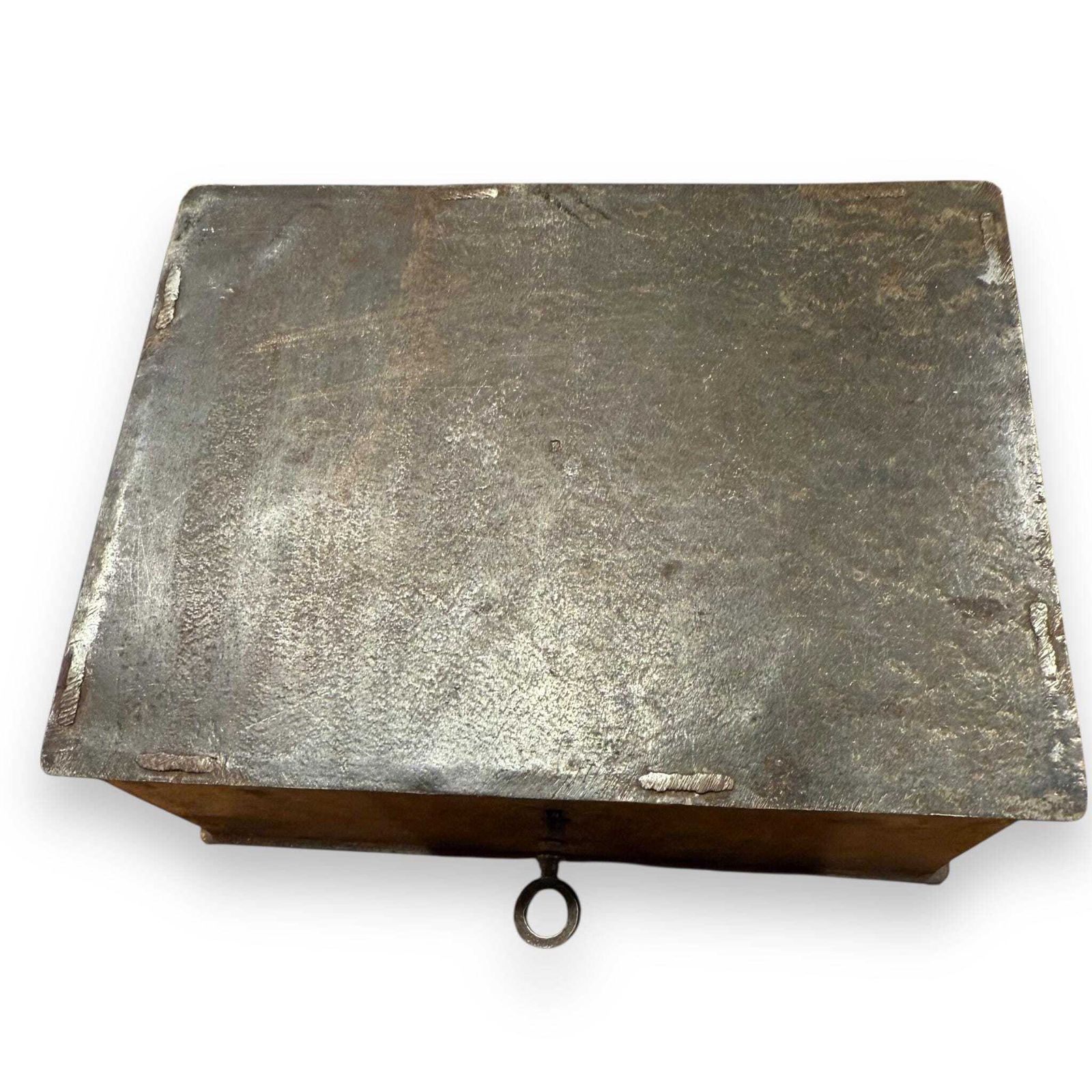 Antique 19th Century Military Steel Lockbox With Key – Strong Box – Industrial Decor photo buy