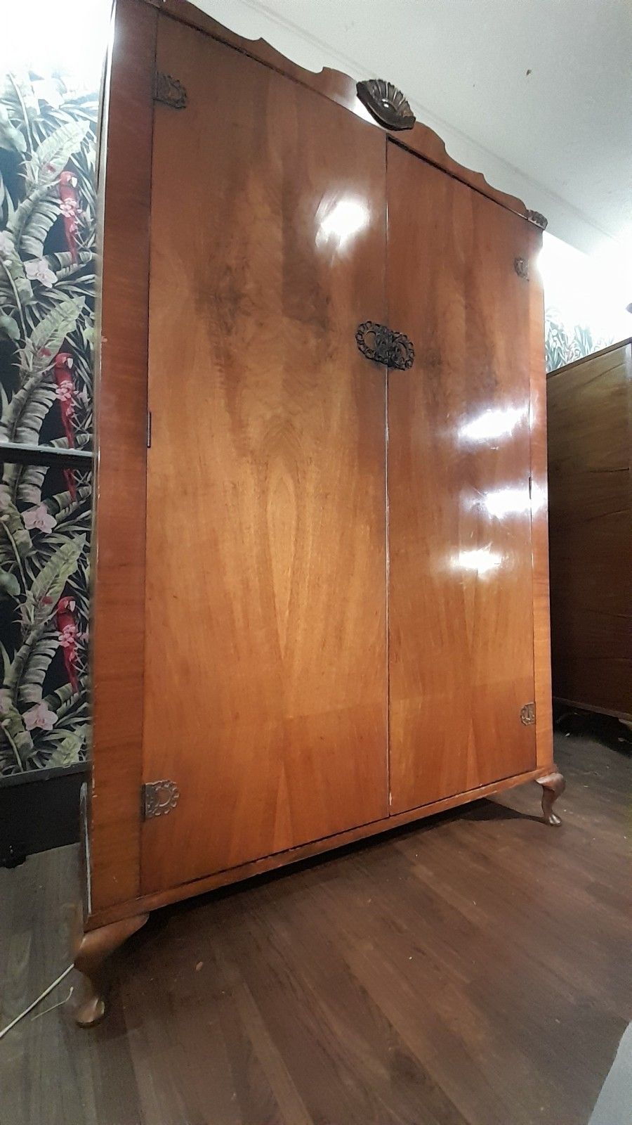 1930s Art Deco Burr Walnut Full Size Freestanding Wardrobe photo for sale