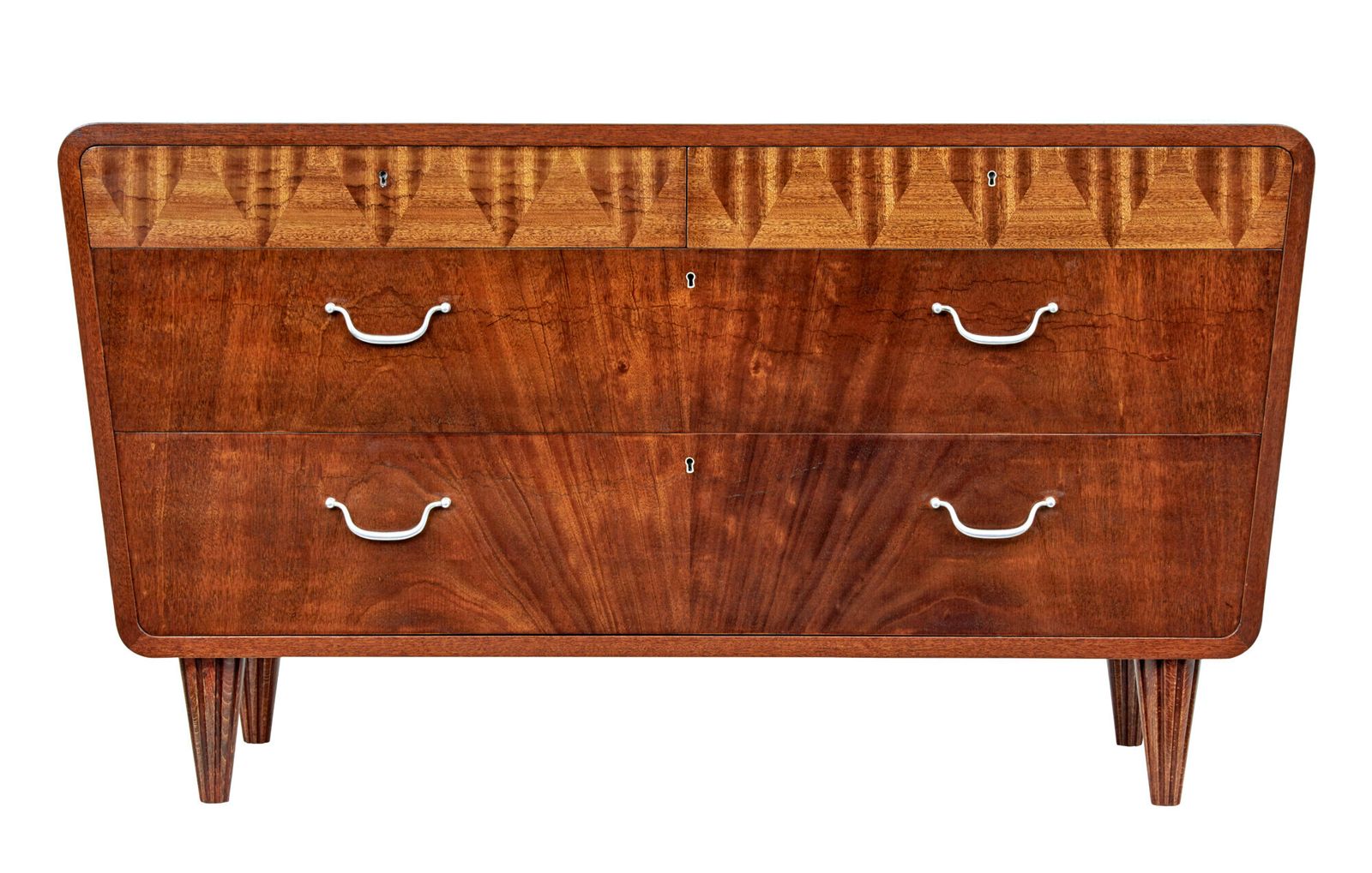 Mid 20th Century Scandinavian Inlaid Chest Of Drawers photo for sale