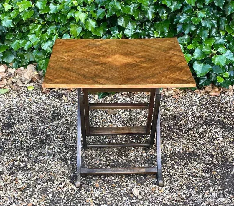 Vintage Meredew Walnut Folding Occasional Table photo furniture