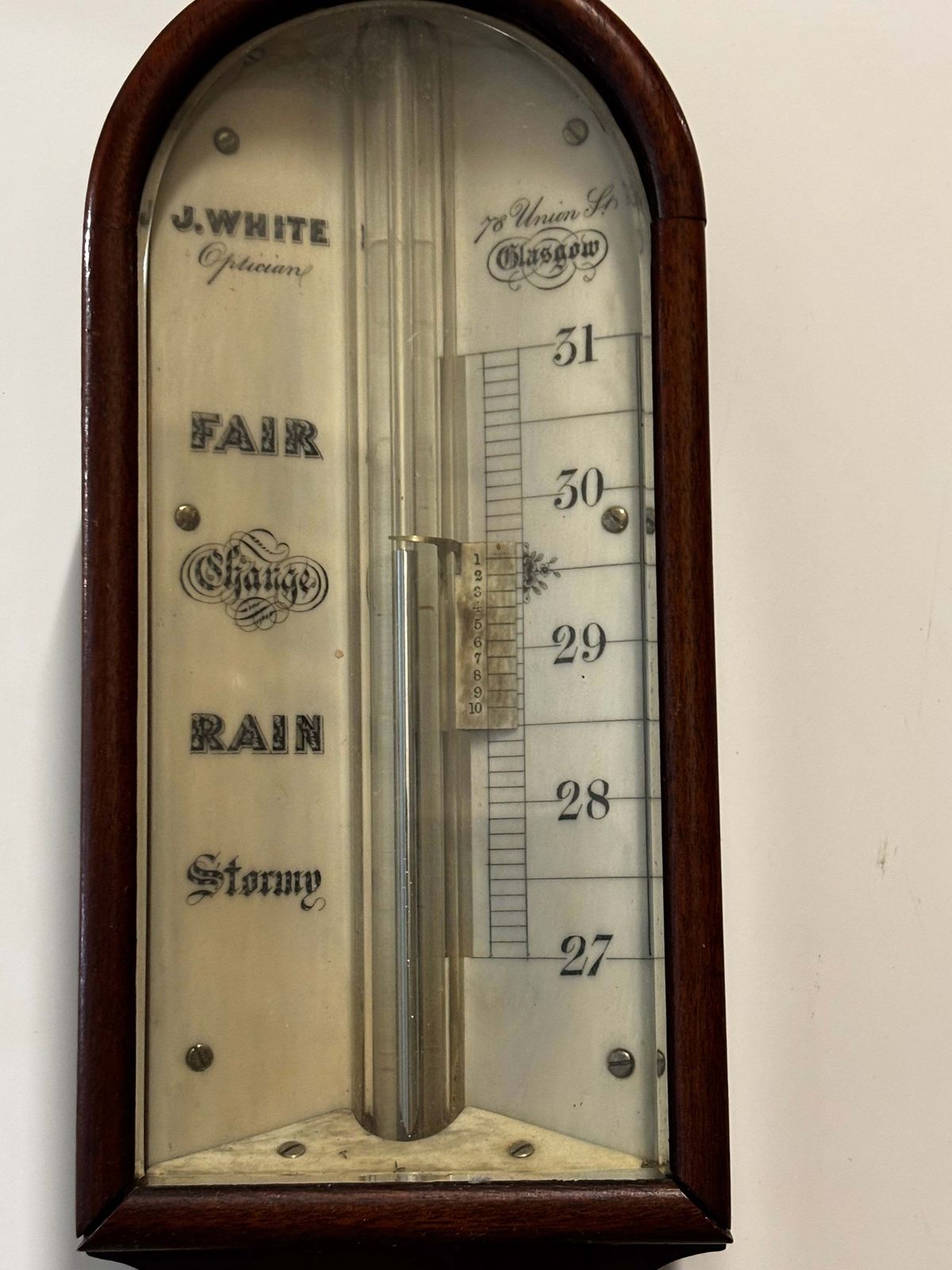 Antique Scottish Mahogany Stick Barometer By J White Of Glasgow photo for sale