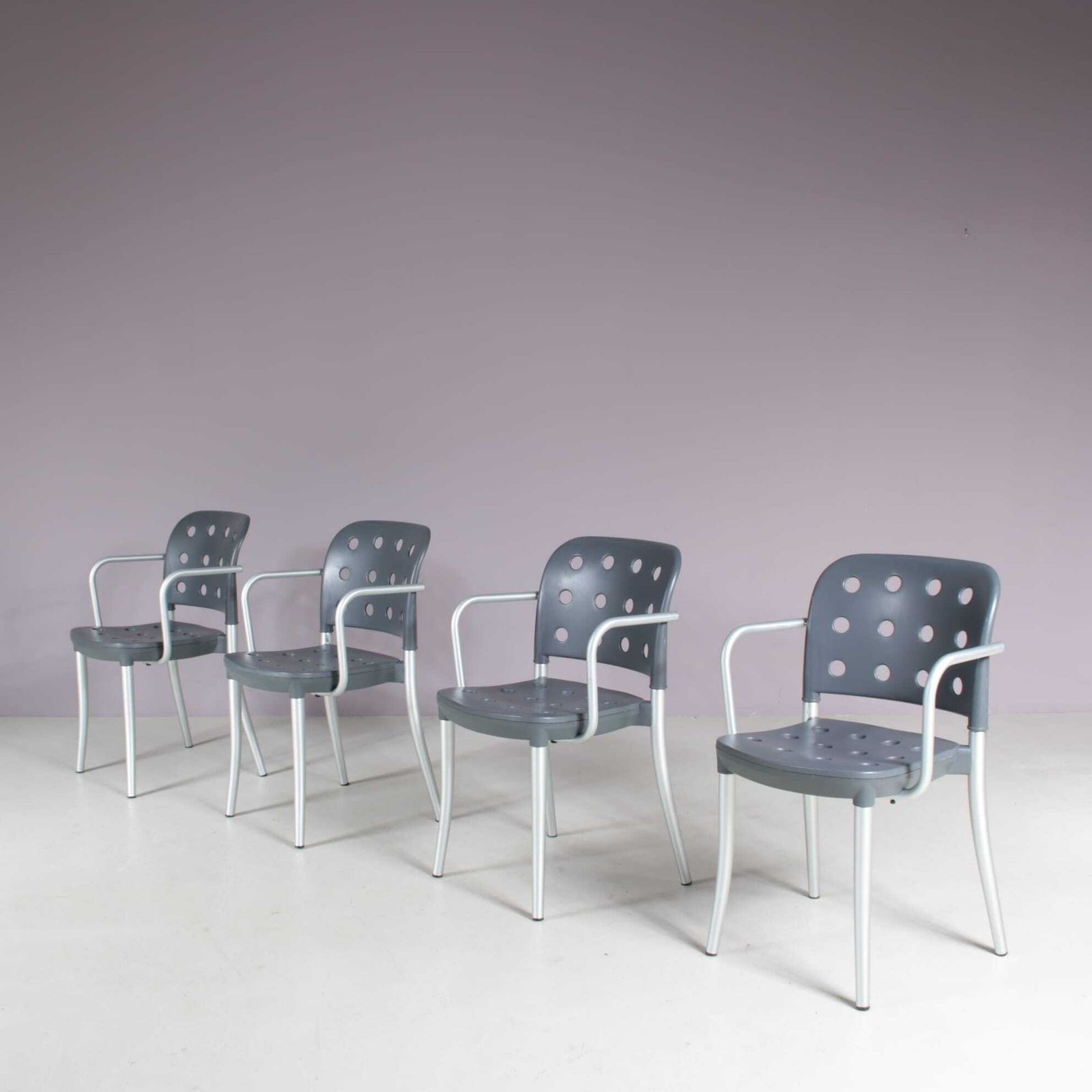 1980s Set Of 4 “Minni” Chais By Antonio Citterio For Halifax, Italy photo 515.0