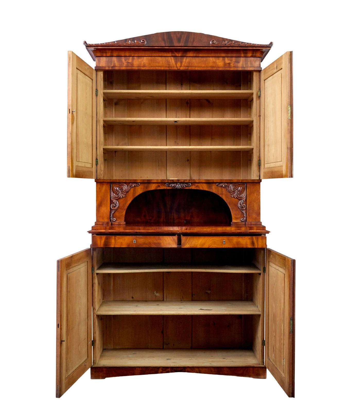 Empire Mid 19th Century Danish Flame Mahogany Cabinet photo buy