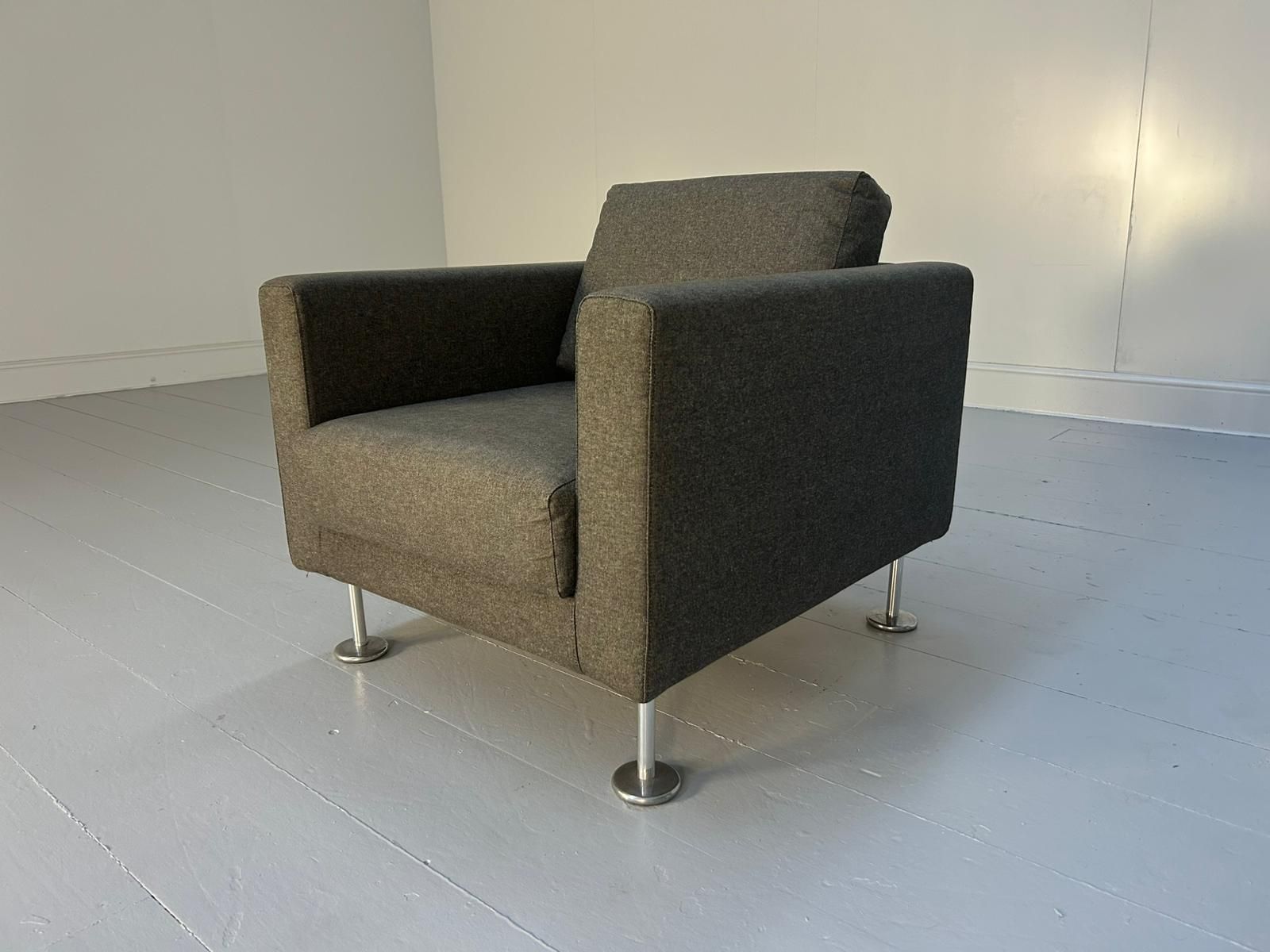 Vitra "Park" Armchair In Grey, Black And White Woven Fabric photo furniture