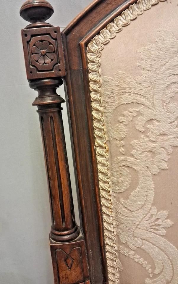 Antique 19th Century Upholstered Library Chair With Gorgeous Carvings photo vinterior