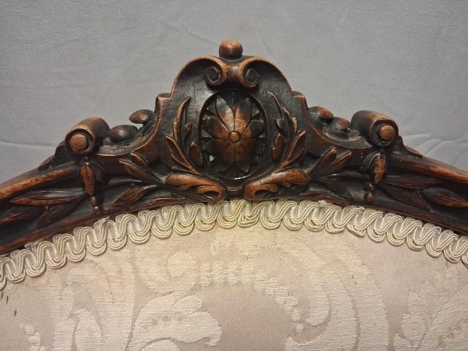 Antique 19th Century Upholstered Library Chair With Gorgeous Carvings photo buy
