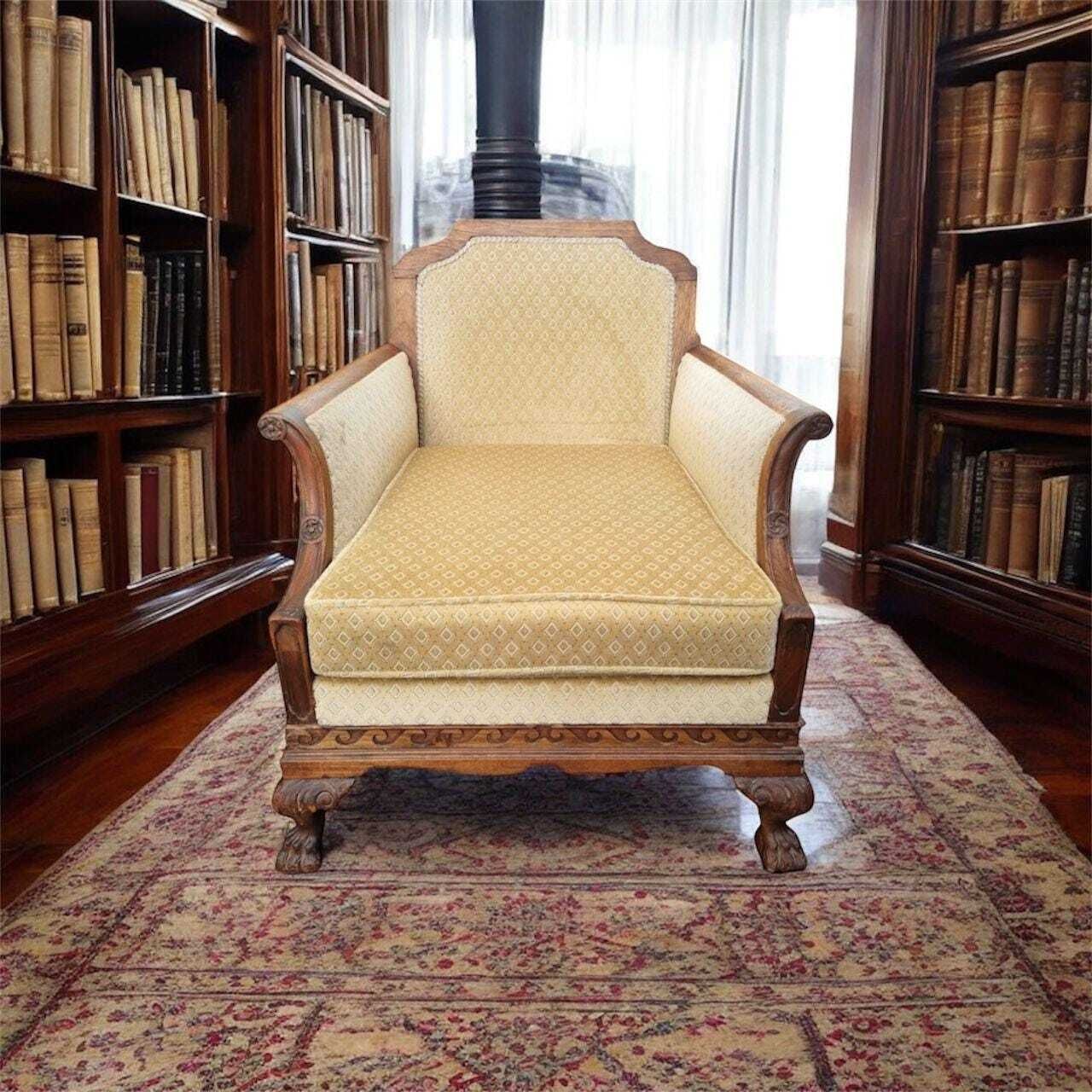 Antique Edwardian Carved Mahogany Armchair / Claw & Ball Feet / C.1910 / Free Delivery