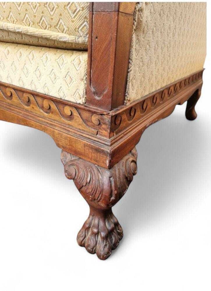Antique Edwardian Carved Mahogany Armchair / Claw & Ball Feet / C.1910 / Free Delivery photo Furniture