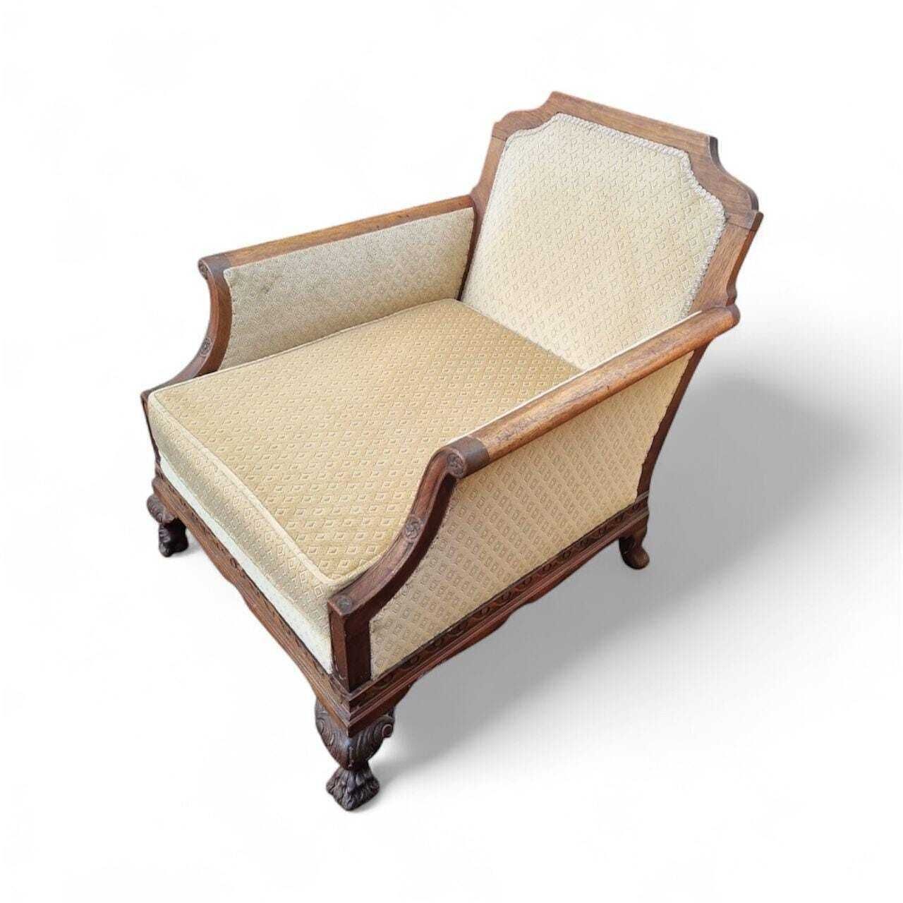 Antique Edwardian Carved Mahogany Armchair / Claw & Ball Feet / C.1910 / Free Delivery photo vinterior