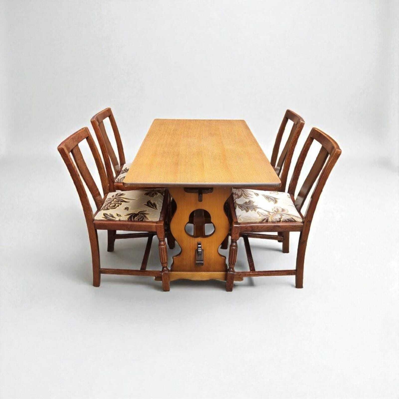 Vintage Oak Refectory Table / English Made C.1970 / Very Good Condition / Free Delivery photo vinterior