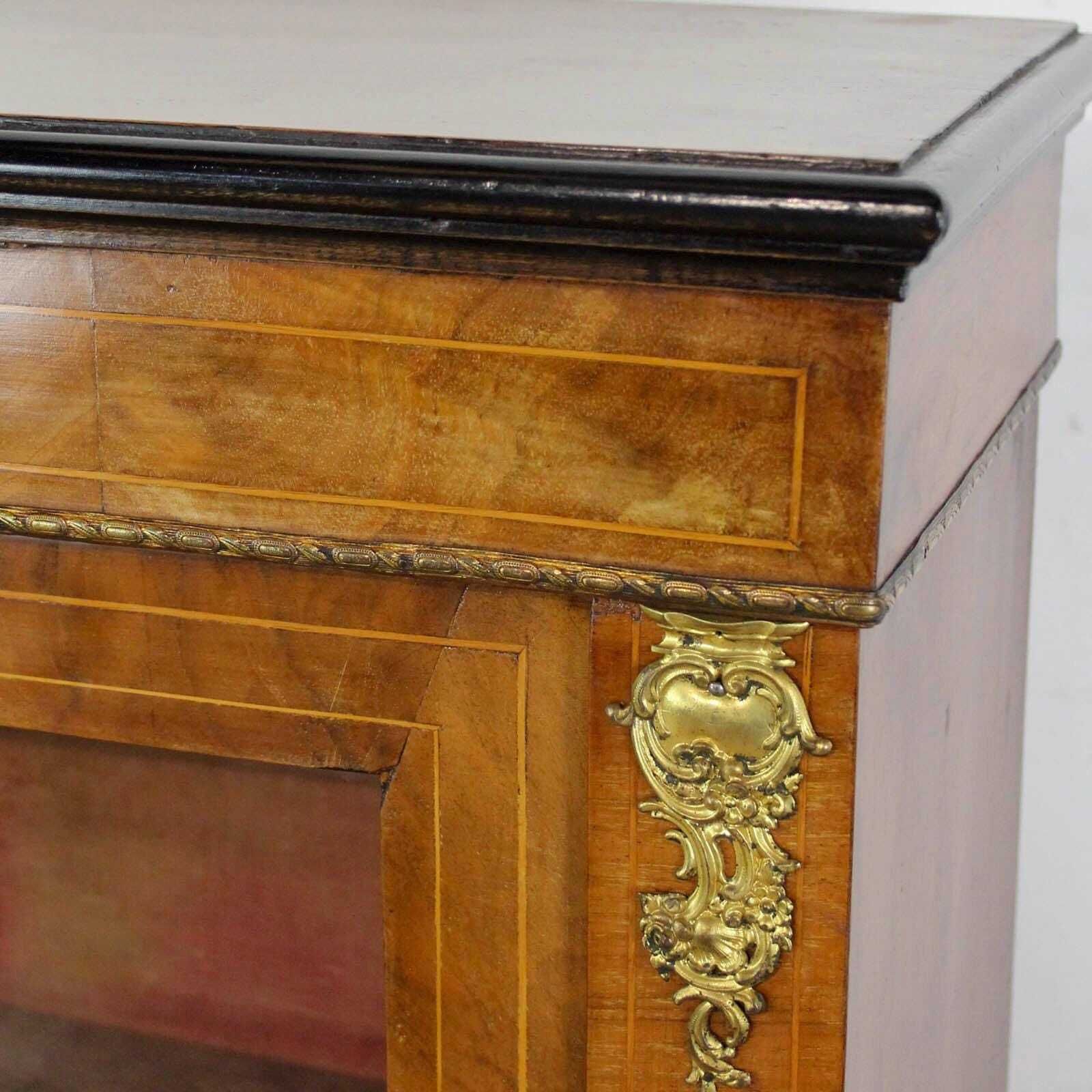 photo furniture Antique Walnut Inlaid Pier Cabinet | Display Cabinet | Antique Cabinet | Antique Storage | Display Cabinet (M 6513)