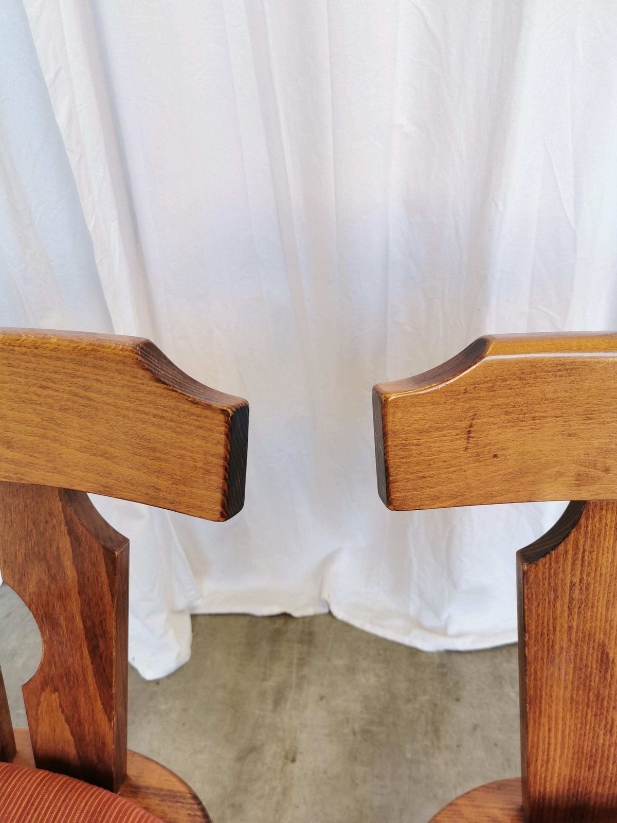 1 Of 2 Vintage Tyrolean Wooden Dining Chairs, Austrian Farmhouse Alpine Style Chairs, 1970s photo Furniture