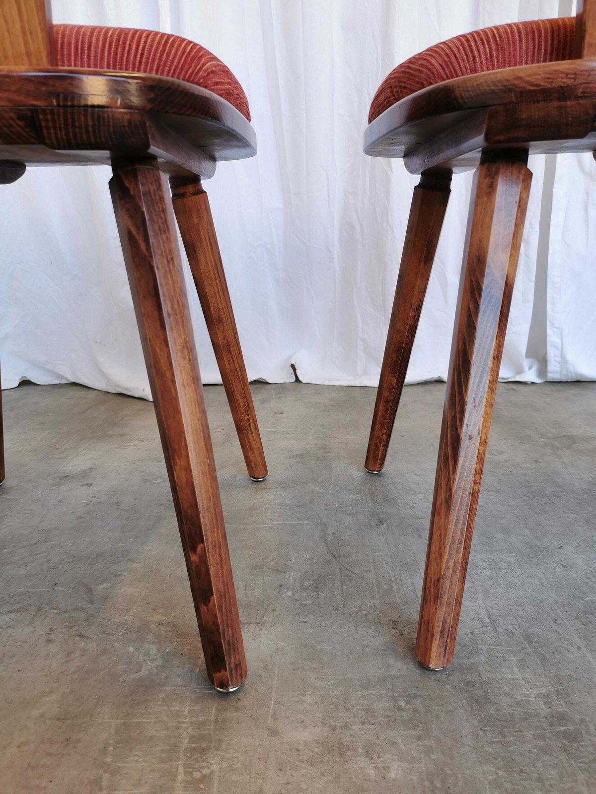 photo furniture 1 Of 2 Vintage Tyrolean Wooden Dining Chairs, Austrian Farmhouse Alpine Style Chairs, 1970s