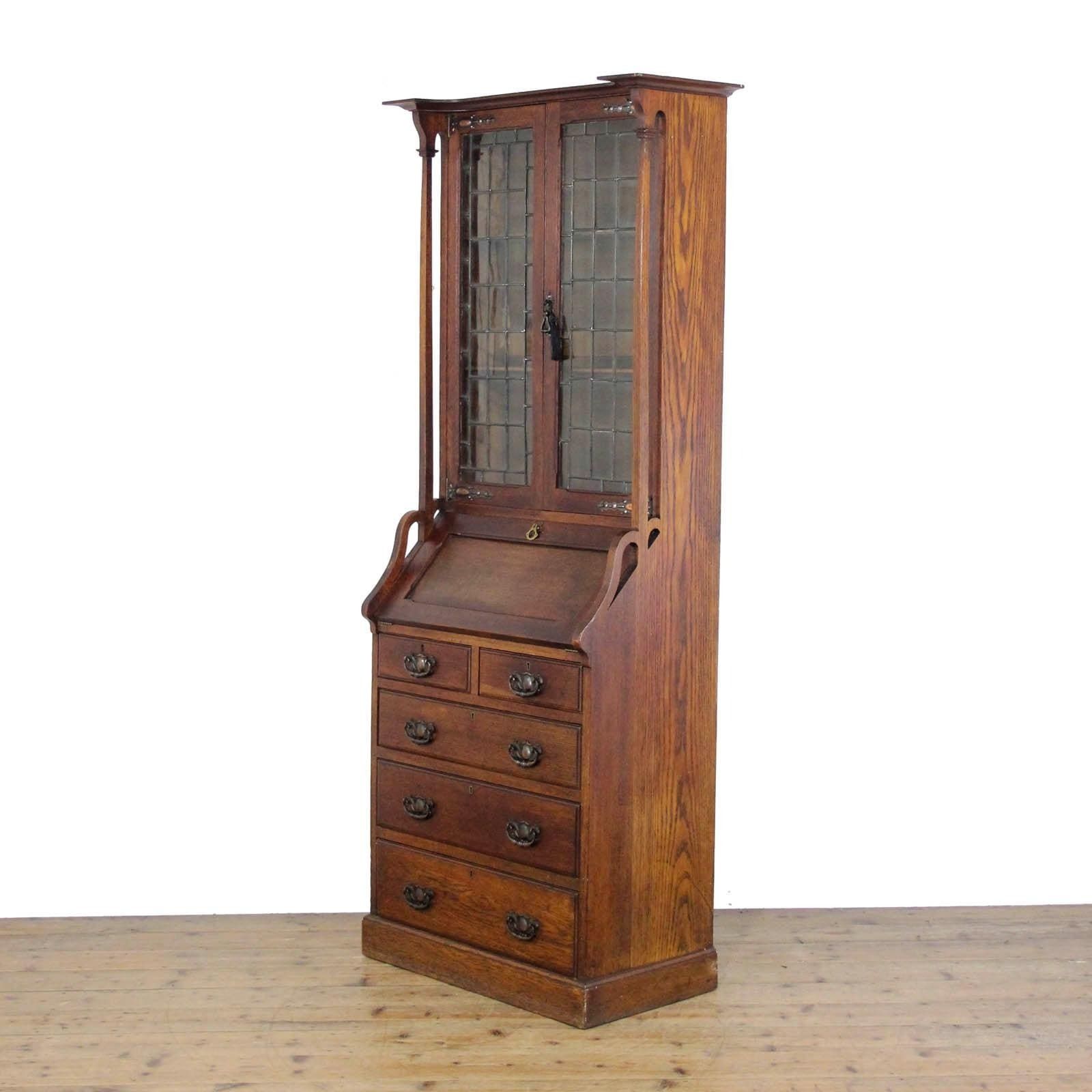 Antique Oak Arts And Crafts Bureau Bookcase | Antique Desk | Antique Storage | Bureaux | Welsh Furniture (M 6393) photo furniture