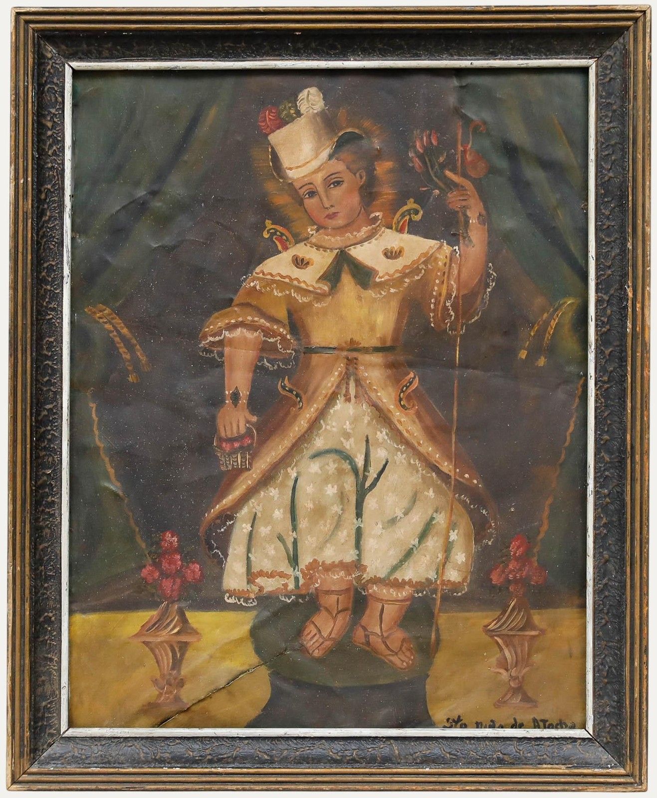 Cuzco School Early 20th Century Oil Holy Child Of Atocha