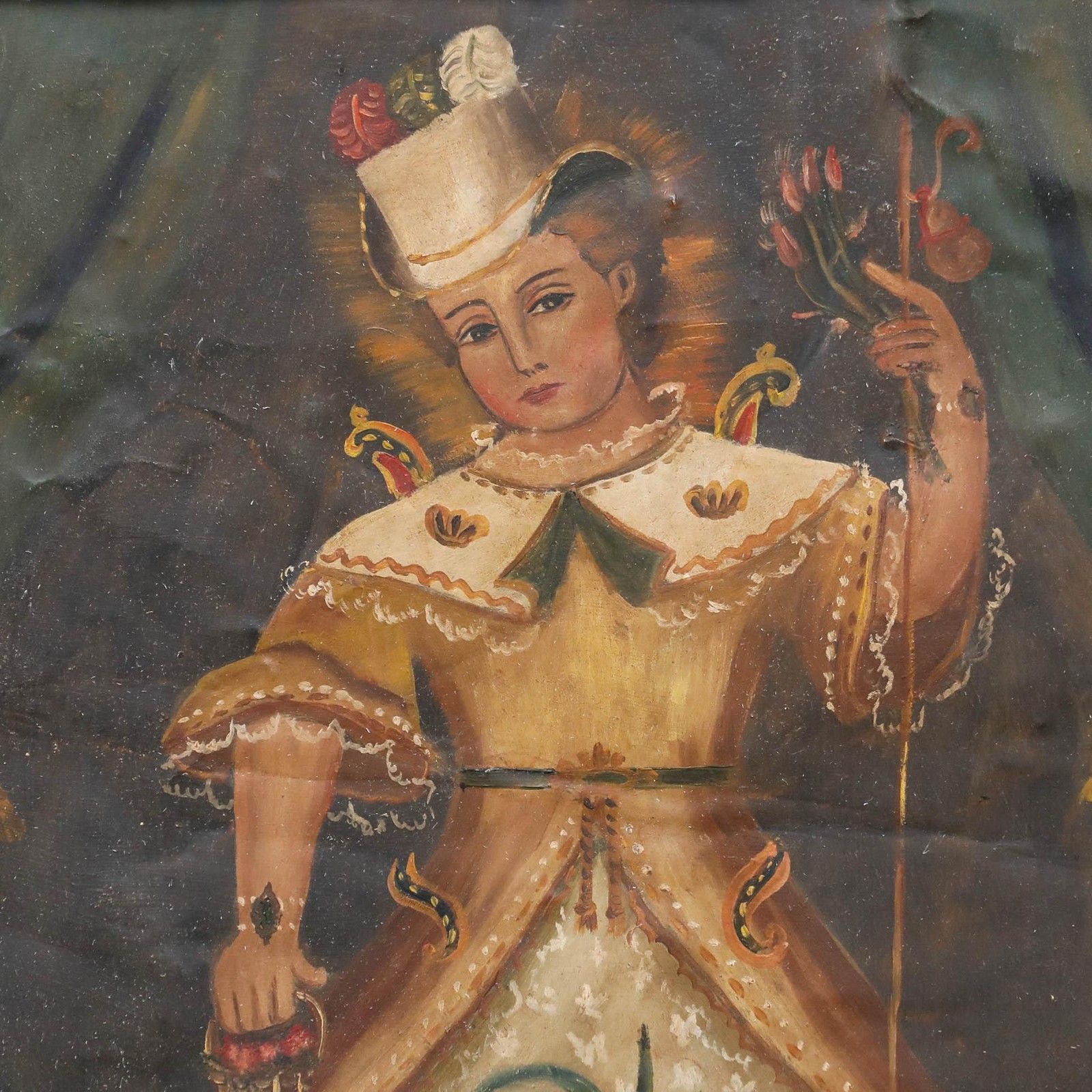 Cuzco School Early 20th Century Oil Holy Child Of Atocha photo Art