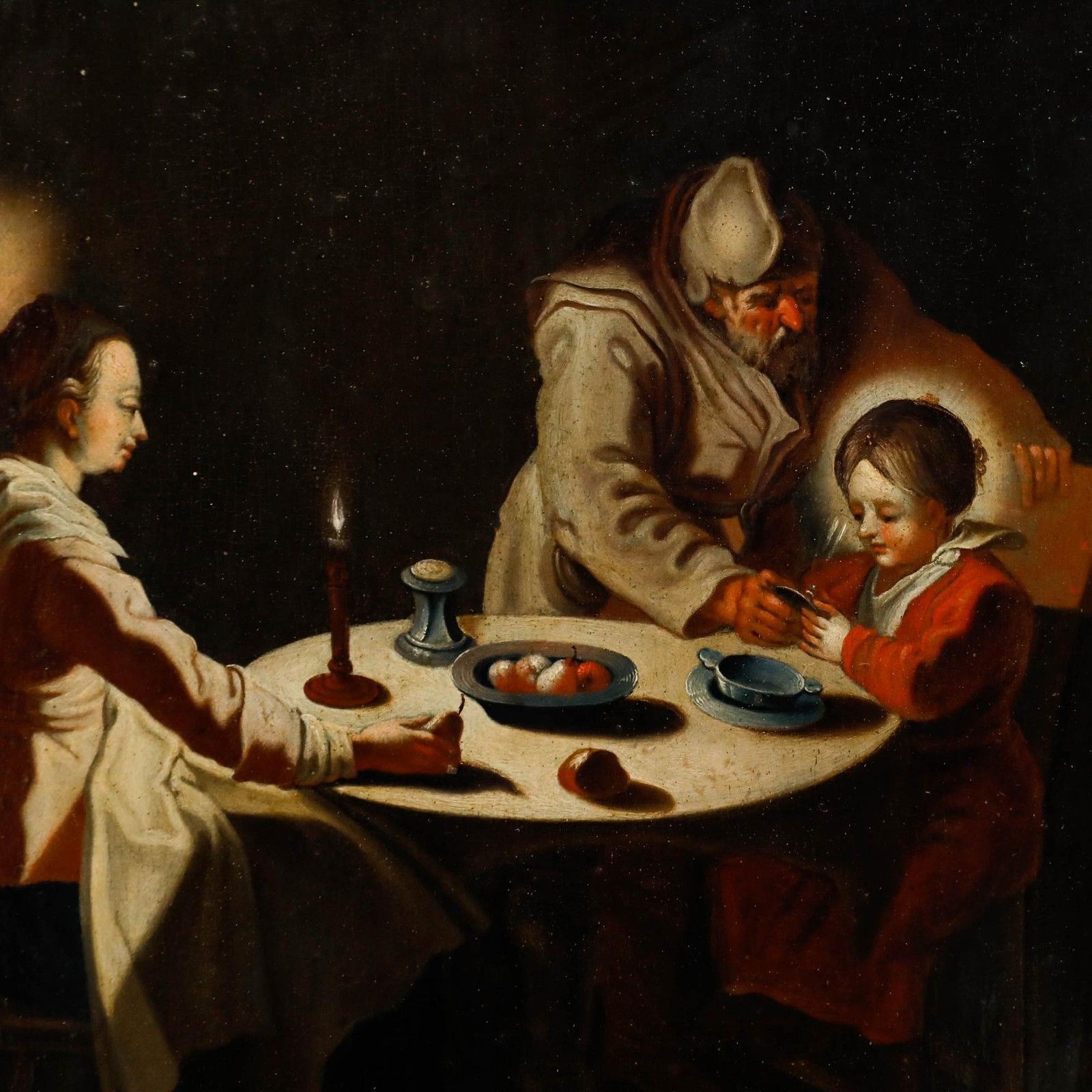 After Jean Le Clerc (C. 1588 1633) Fine 19th Century Oil, The Blessing photo Art