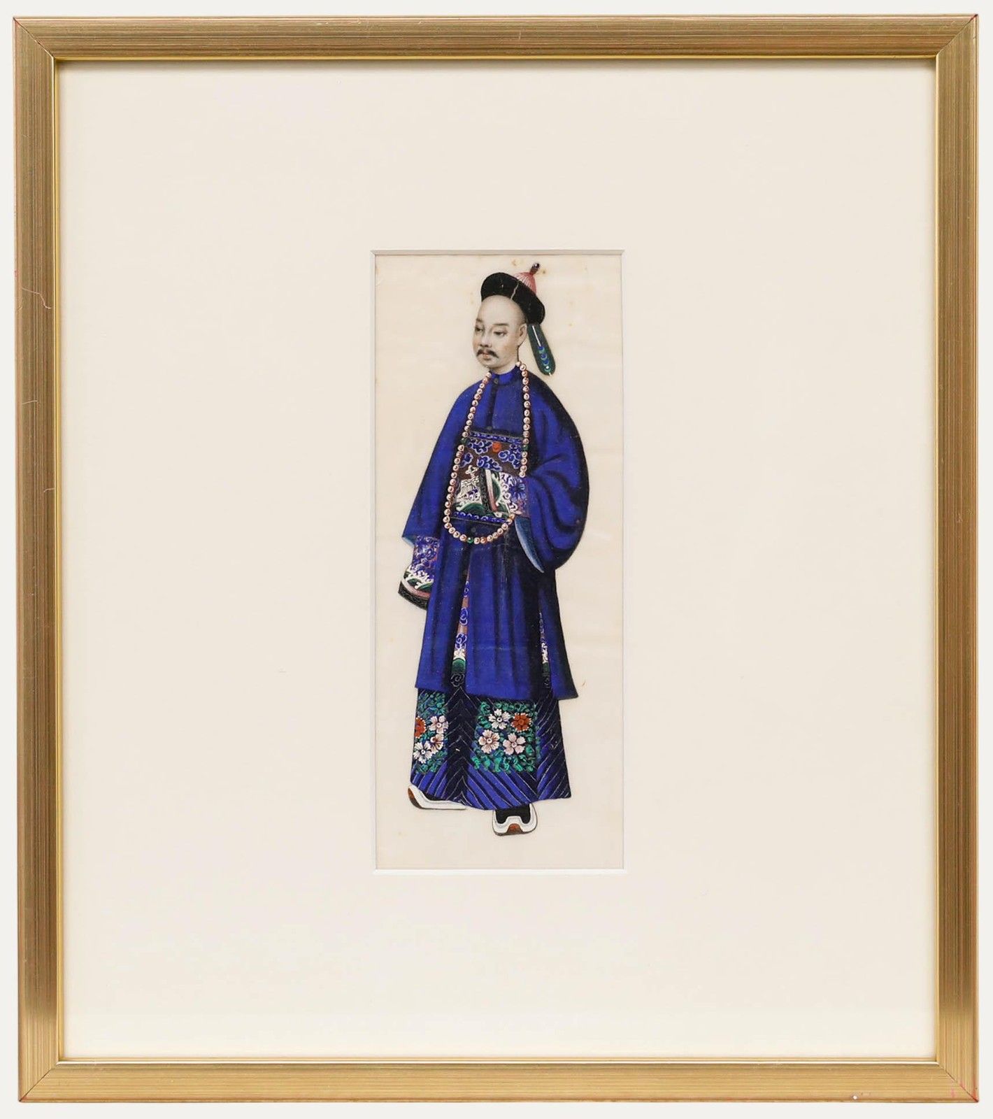 Framed 19th Century Watercolour Imperial Court Officer