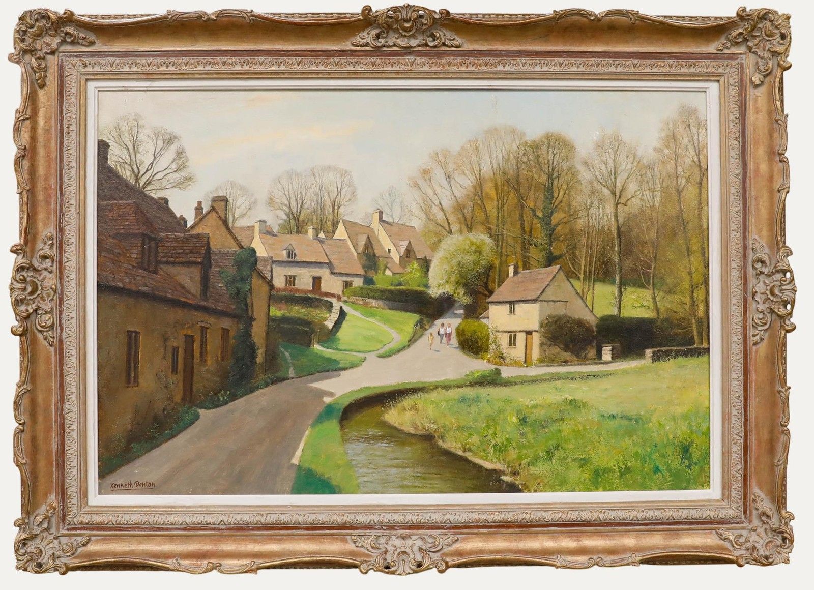 Kenneth Raymond Denton (1932 2024) Framed Oil, Early Spring, Bibury