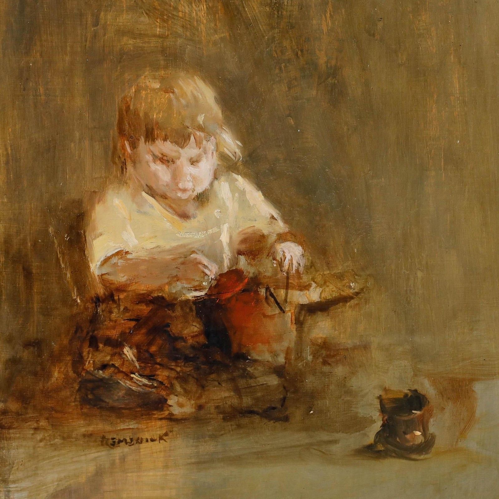 Seymour Remenick (1923 1999) Mid 20th Century Oil, The Artist's Daughter photo Art