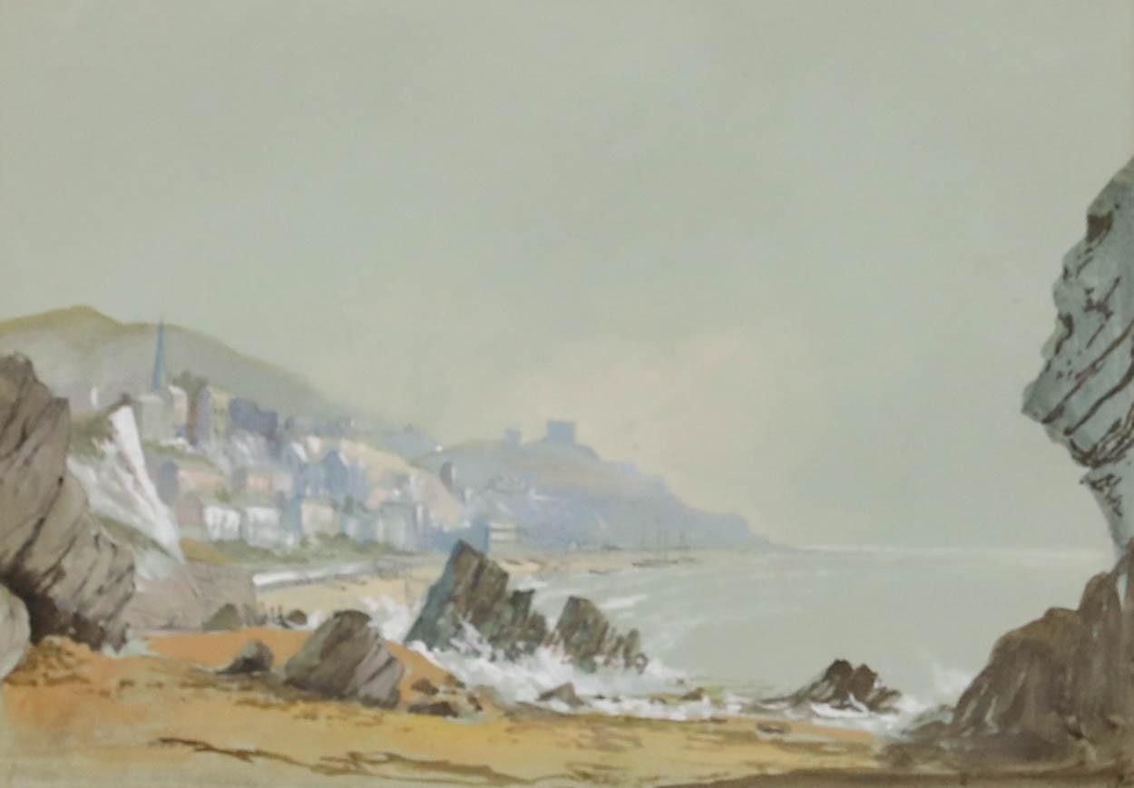 Frederick Clarke (Fl.1834 1870)  19thc Watercolour, Ventnor From The West Sands photo furniture