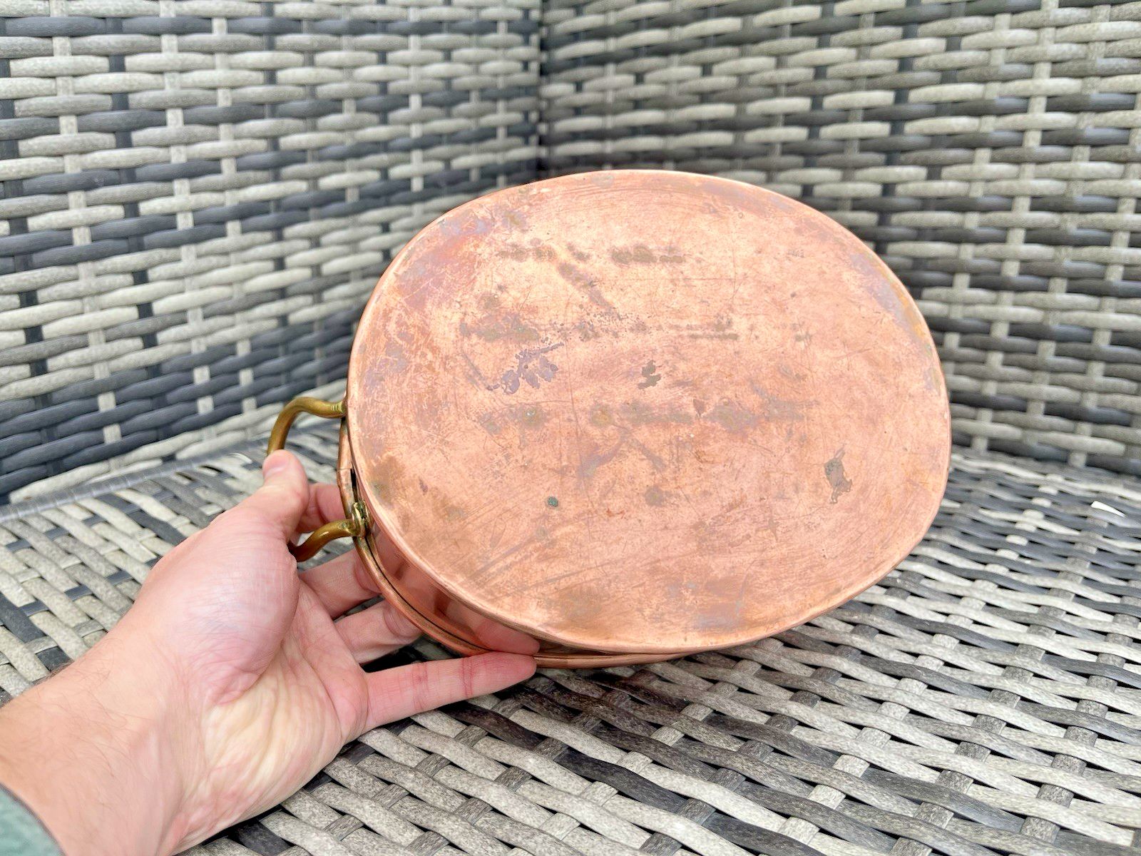 photo furniture Antique Victorian Oval Copper & Brass Flower Trough Planter Plant Pot Vintage