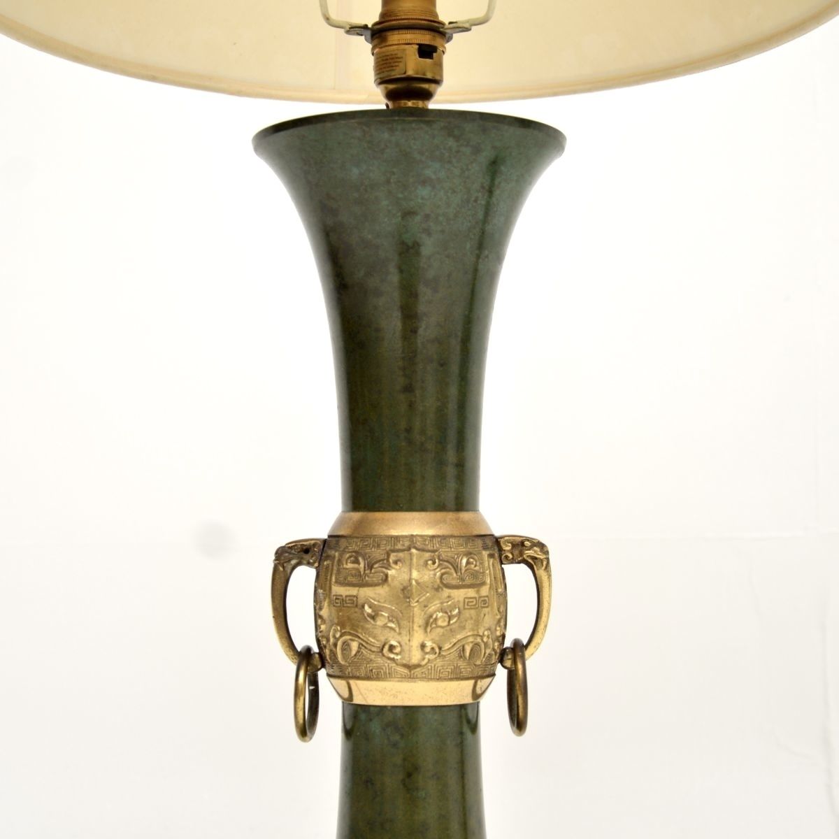 Pair Of Antique Neoclassical Style Tole And Brass Table Lamps photo 878.0