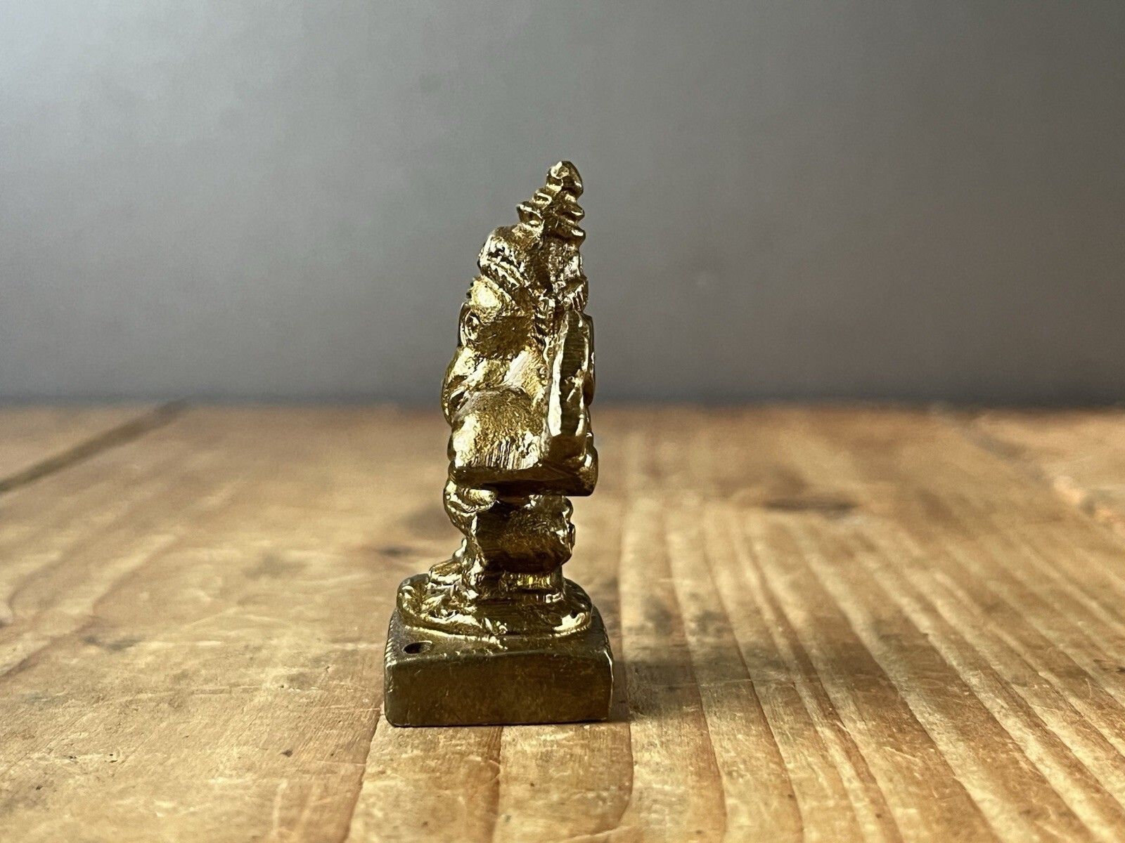 Miniature 2" Antique Lord Ganesha Hindu Elephant God Deity Statue Shrine Figure photo Art