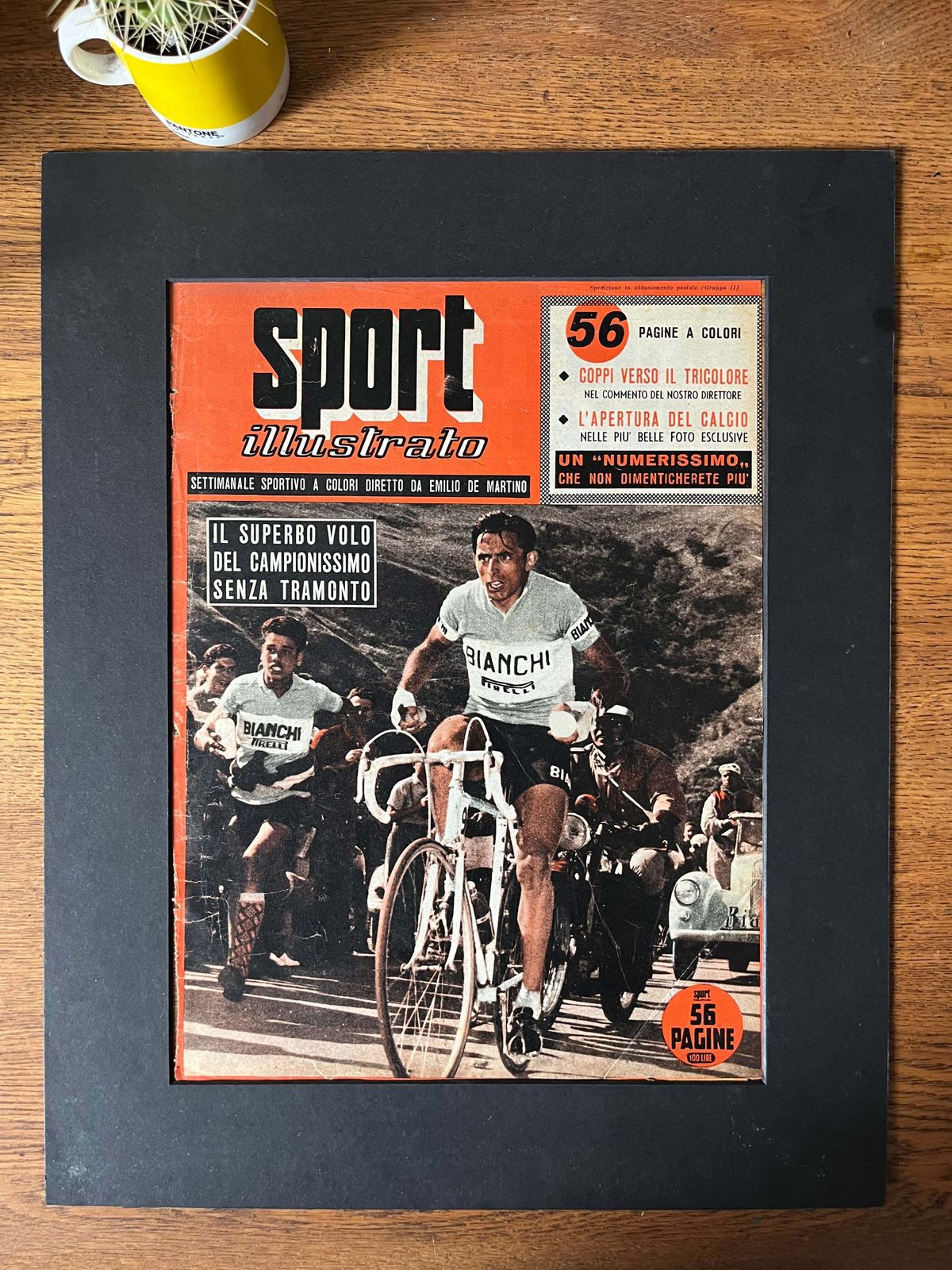 Vintage Cycling Print   Fausto Coppi 1953 Giro D’italia photo for sale