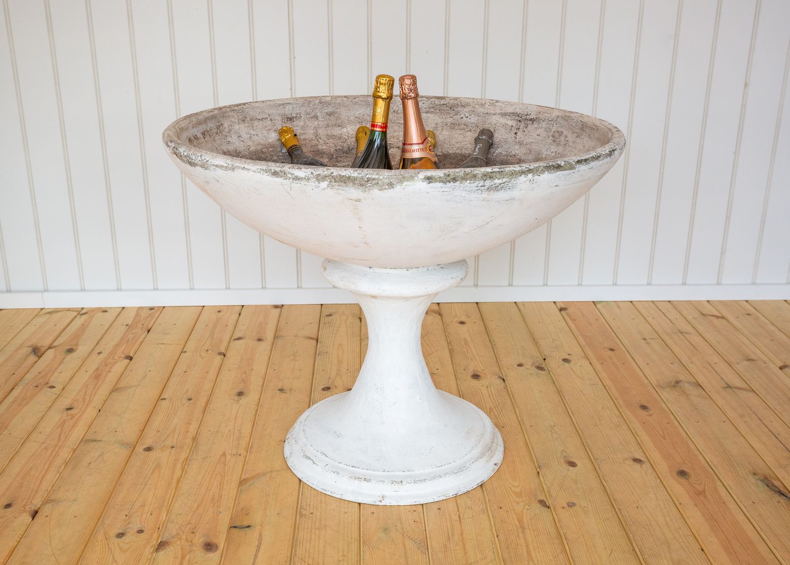 photo furniture Monumental Pedestal Planter & Stand Country House Stamped Sculptural Classical Mcm 1950s Champagne Bath Neoclassical Bird Bath Guhl Garden Ornament
