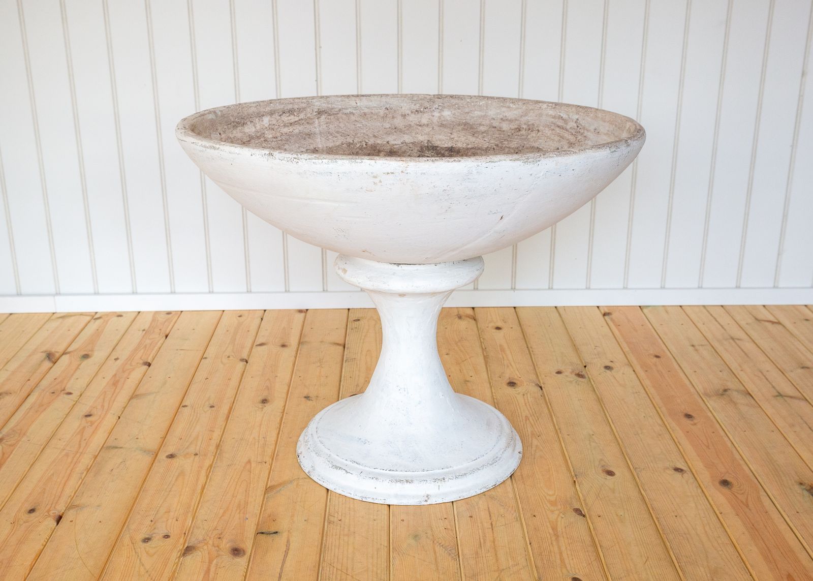 photo for sale Monumental Pedestal Planter & Stand Country House Stamped Sculptural Classical Mcm 1950s Champagne Bath Neoclassical Bird Bath Guhl Garden Ornament