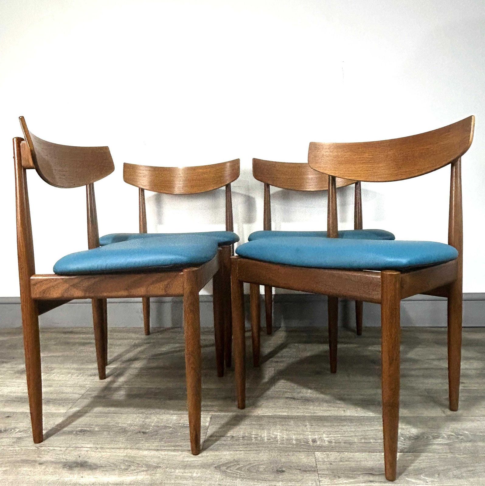 4 Refinished/Reupholstered Mid Century Dining Chairs Ib Kofod Larsen G Plan 60s photo Furniture