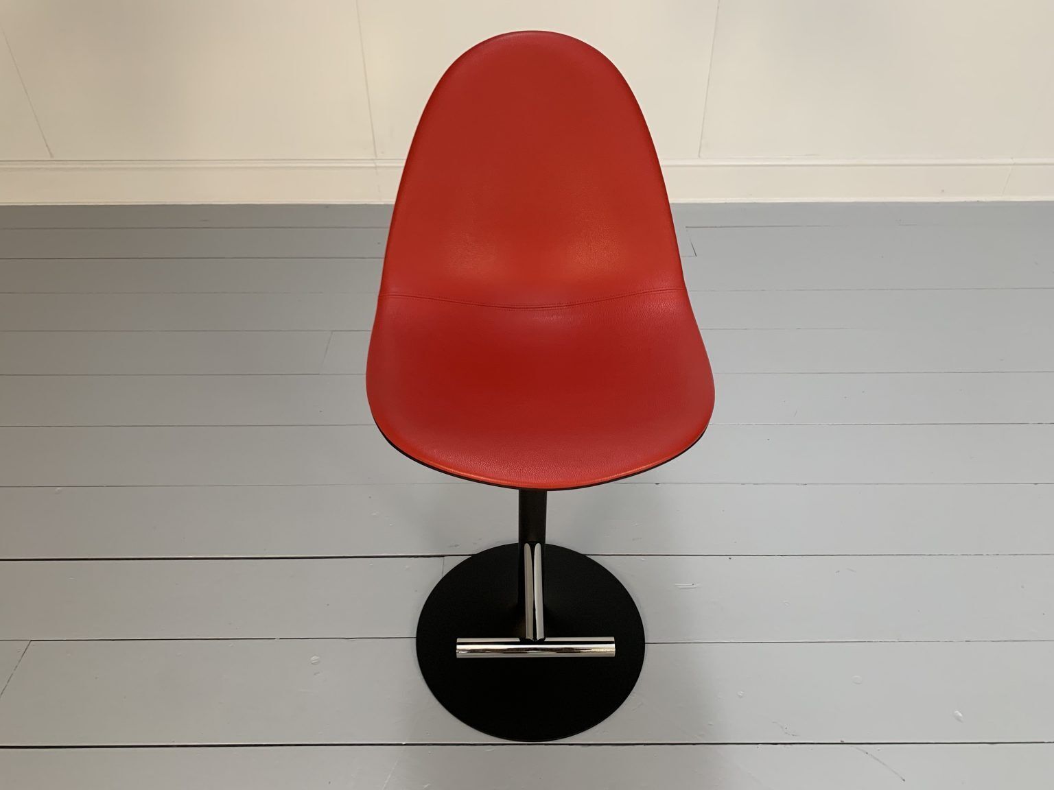 Suite Of 3 Cassina “248 Passion” Bar Stools – In Red Leather photo vintage
