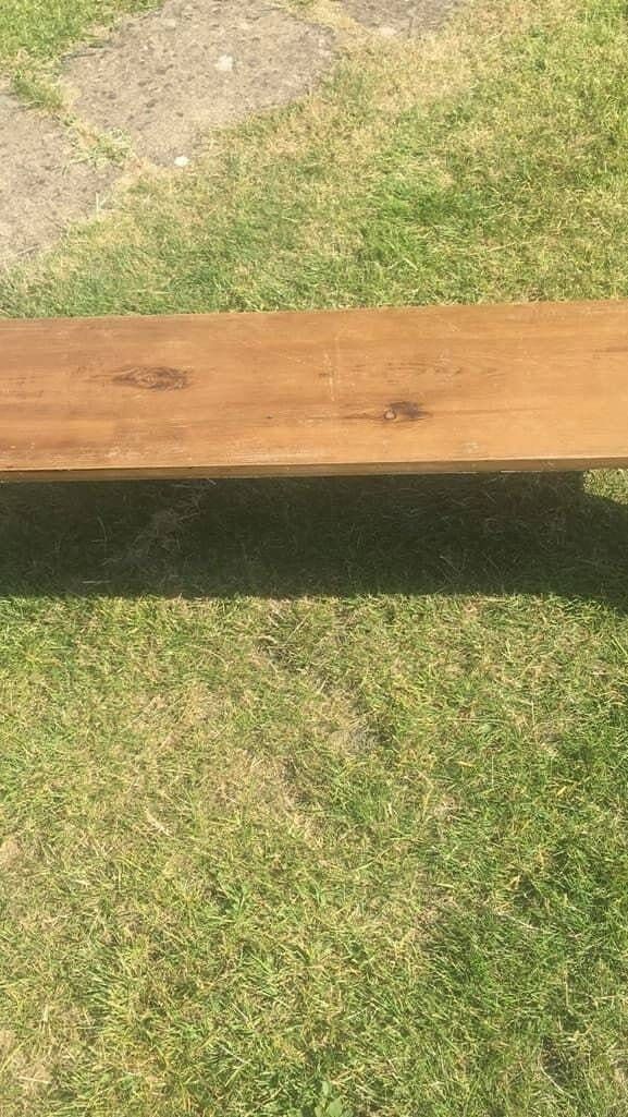 Rustic Painted Wooden Top High Bench Dining Conservatory Patio photo vintage