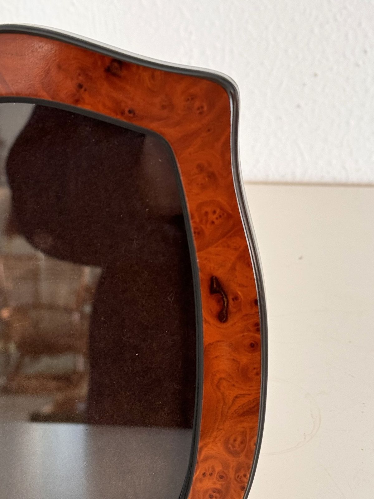 photo furniture Italian Art Deco Burl Wood Picture Frame,1950