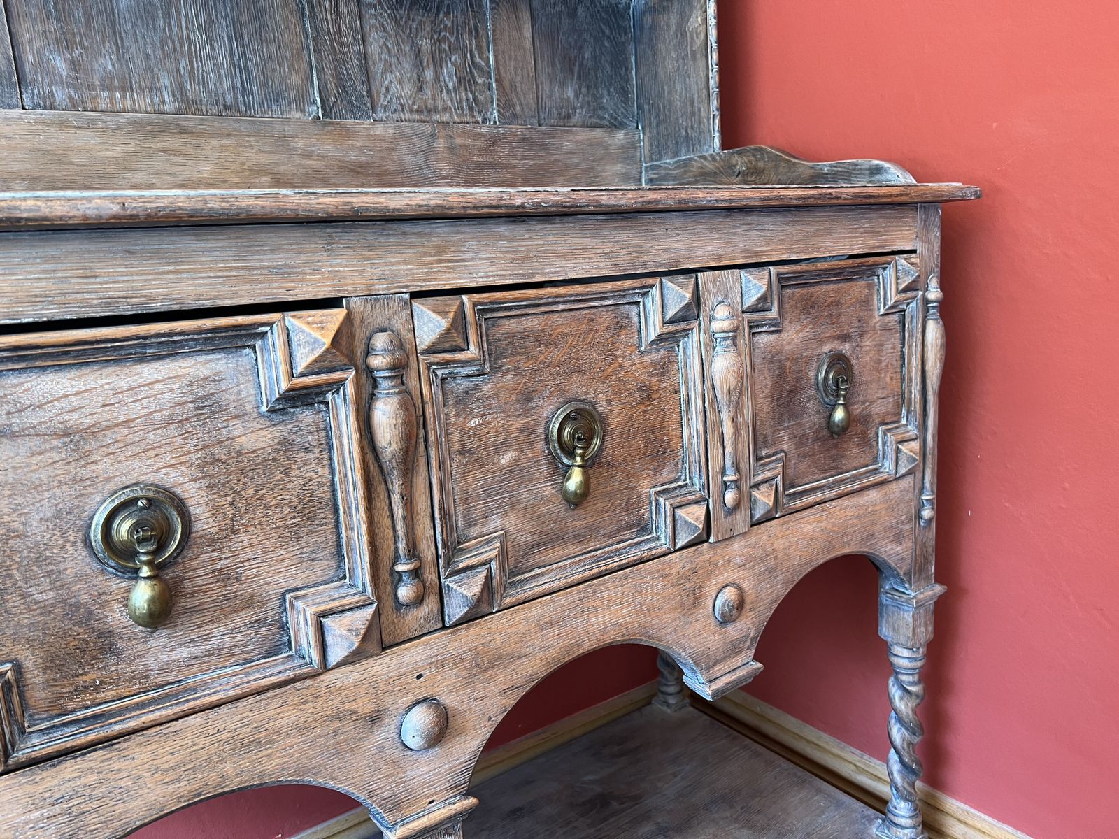 19th Century Dresser Base With Two Cupboards And A Upstanding Plate Rack photo furniture