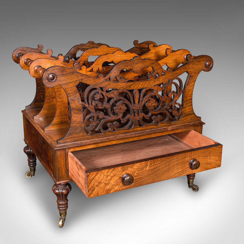 Antique Canterbury, English, Country House, Magazine Rack, William IV, C.1835 photo furniture