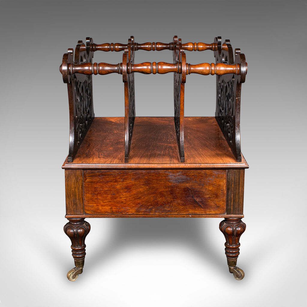 Antique Canterbury, English, Country House, Magazine Rack, William IV, C.1835 photo Home Decor