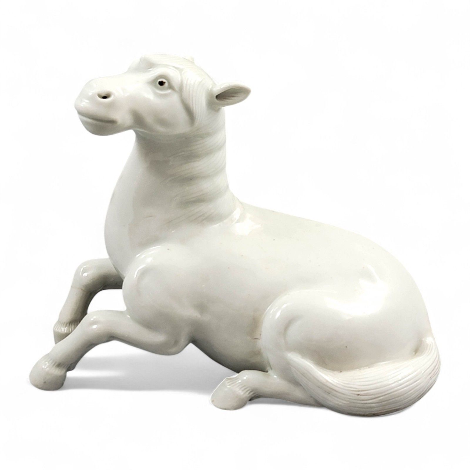 Hirado Porcelain Recumbent Horse, Japan, Late 19th Century photo for sale
