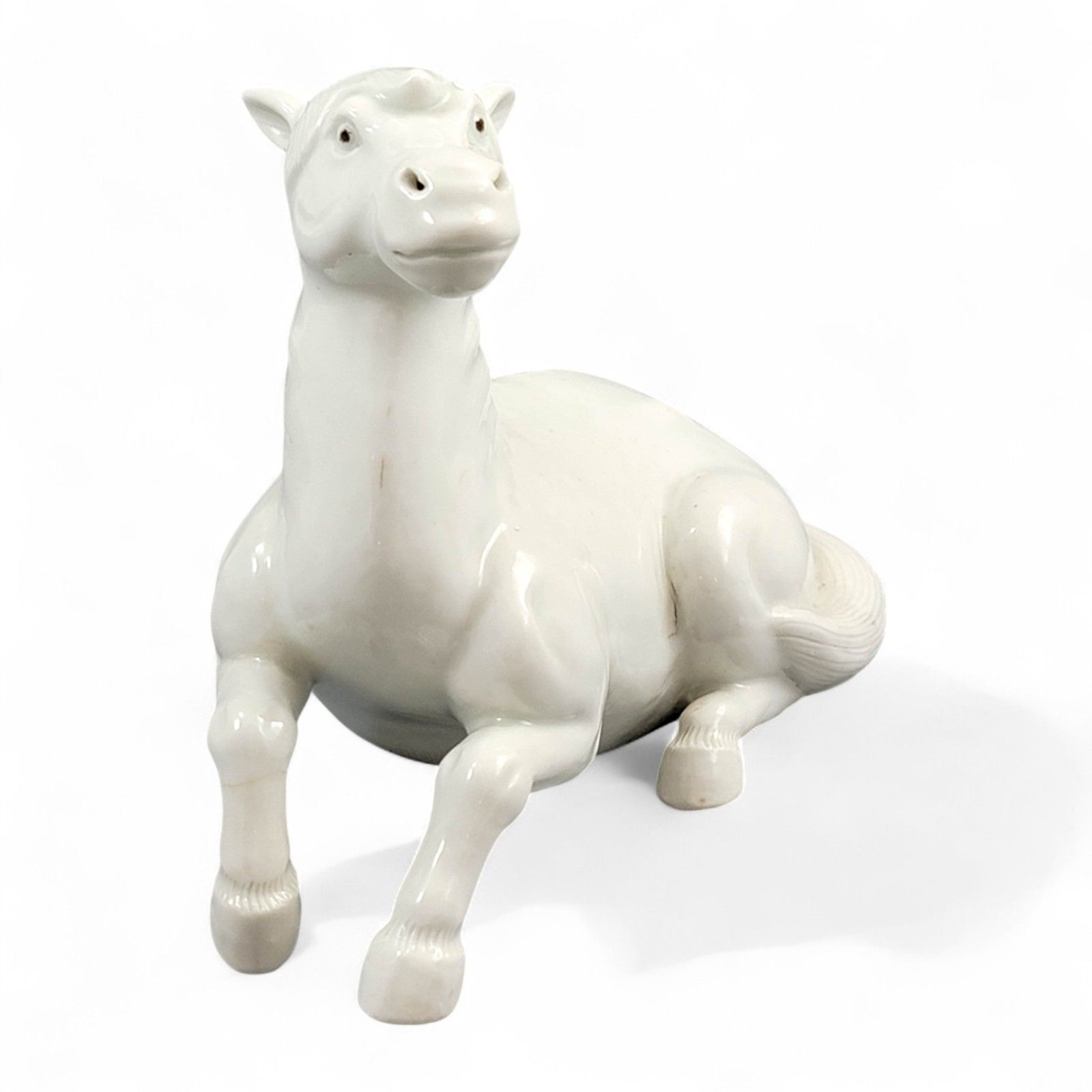 Hirado Porcelain Recumbent Horse, Japan, Late 19th Century photo vintage