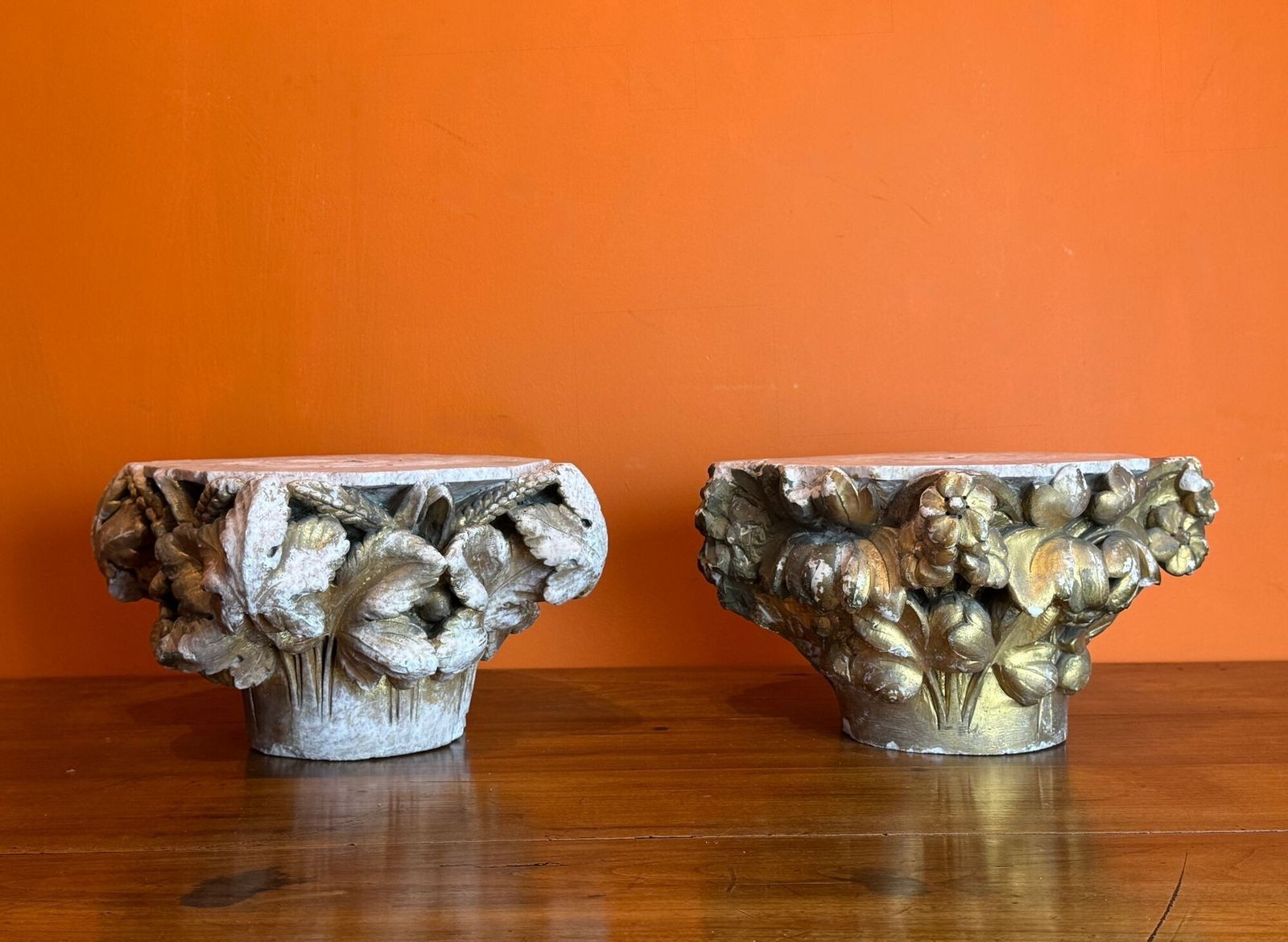 Pair Of 19th Century Carved Stone Architectural Capitals photo furniture