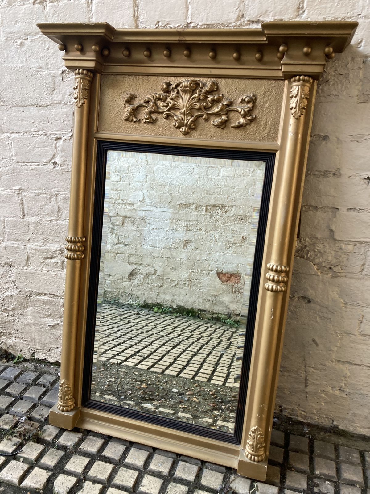 Antique 19thc Painted Wood Pier Mirror By Ciceri & Co photo vintage