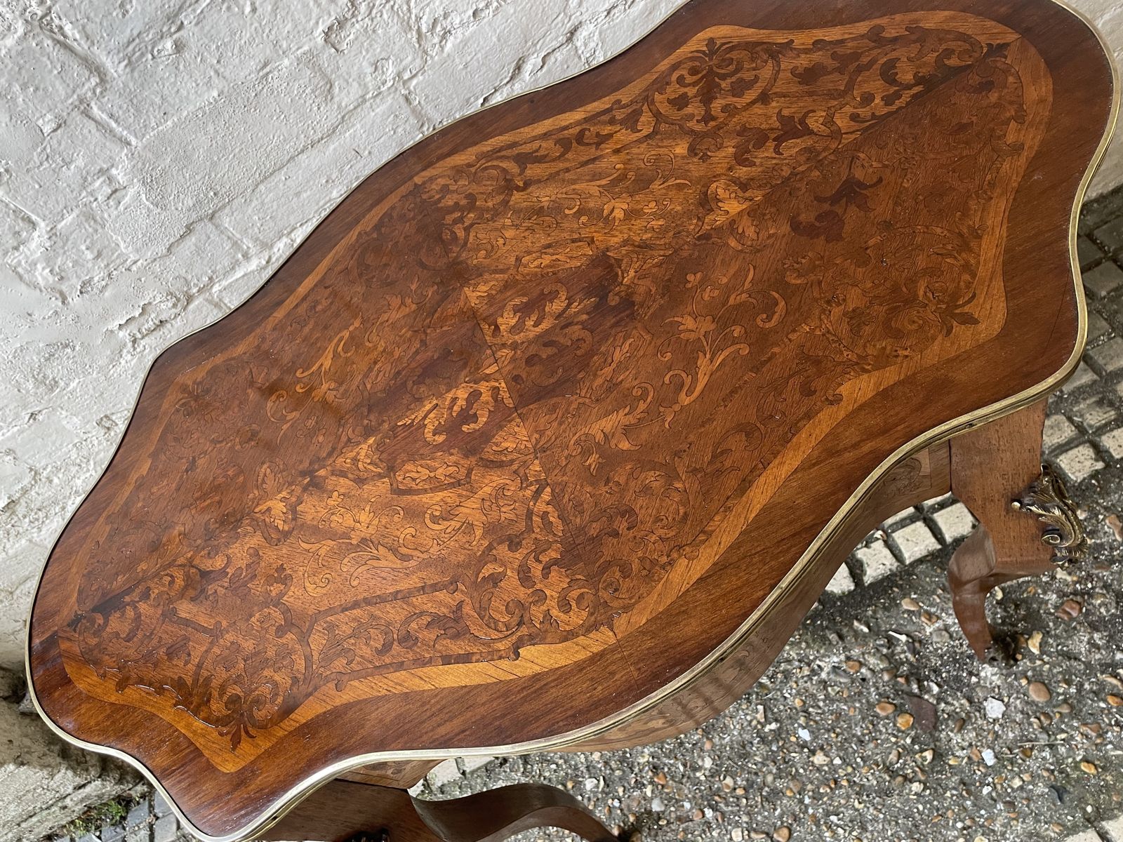 Elegant 19thc French Walnut And Marquetry Decorated Centre Table With Ormolu Detailing photo Furniture