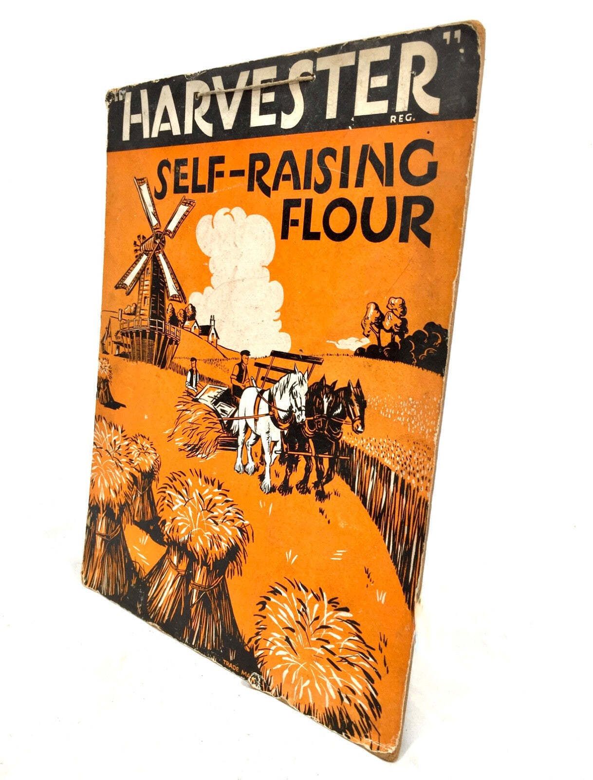 Antique Advertising Shop Display Showcard Sign For Harvester Selfraising Flour photo for sale