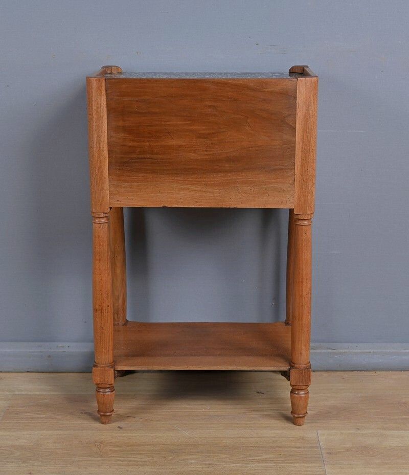 Furniture Walnut Bedside Table With Curtain, Louis XVI Style – Mid 19th Century photo