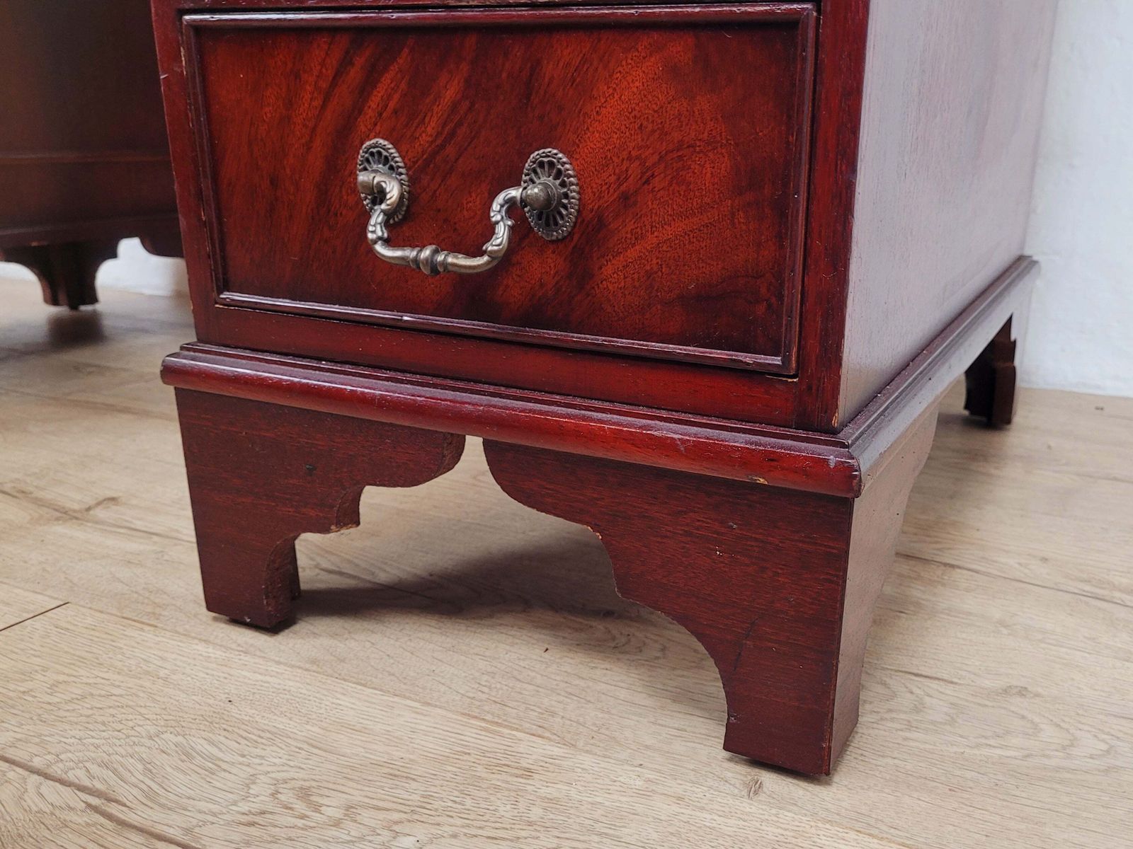 Vintage Pedestal Writing Desk Leather Top Mid 20thc Mahogany photo buy